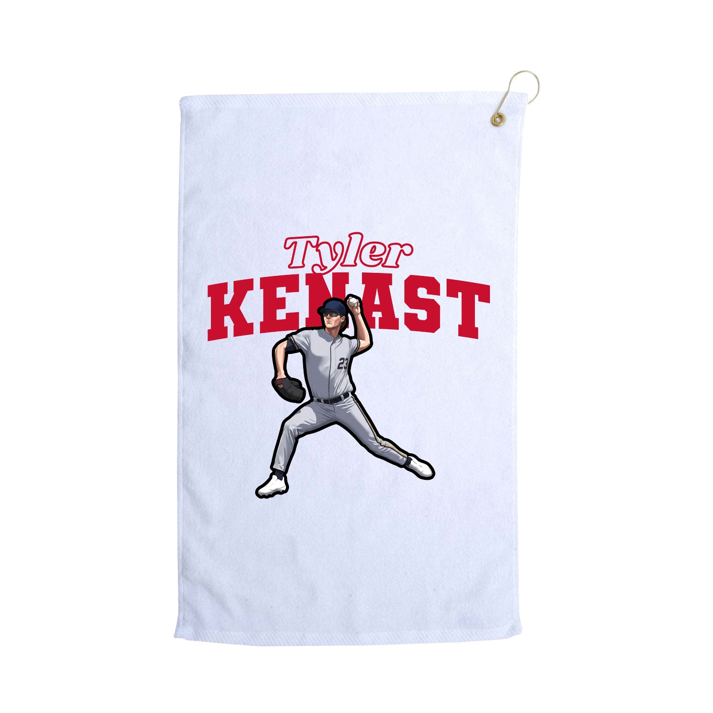 Golf Towel — Name Arch in White