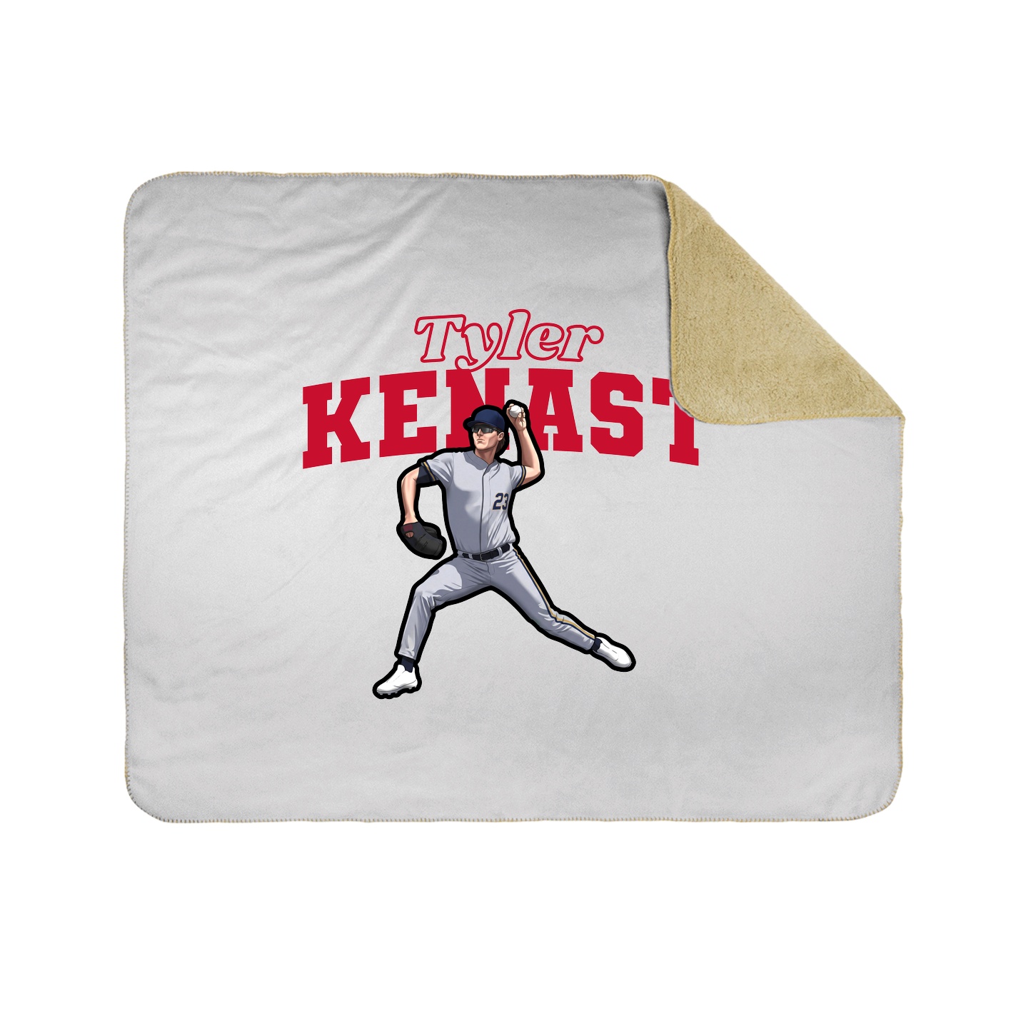 Throw Blanket — Name Arch in White