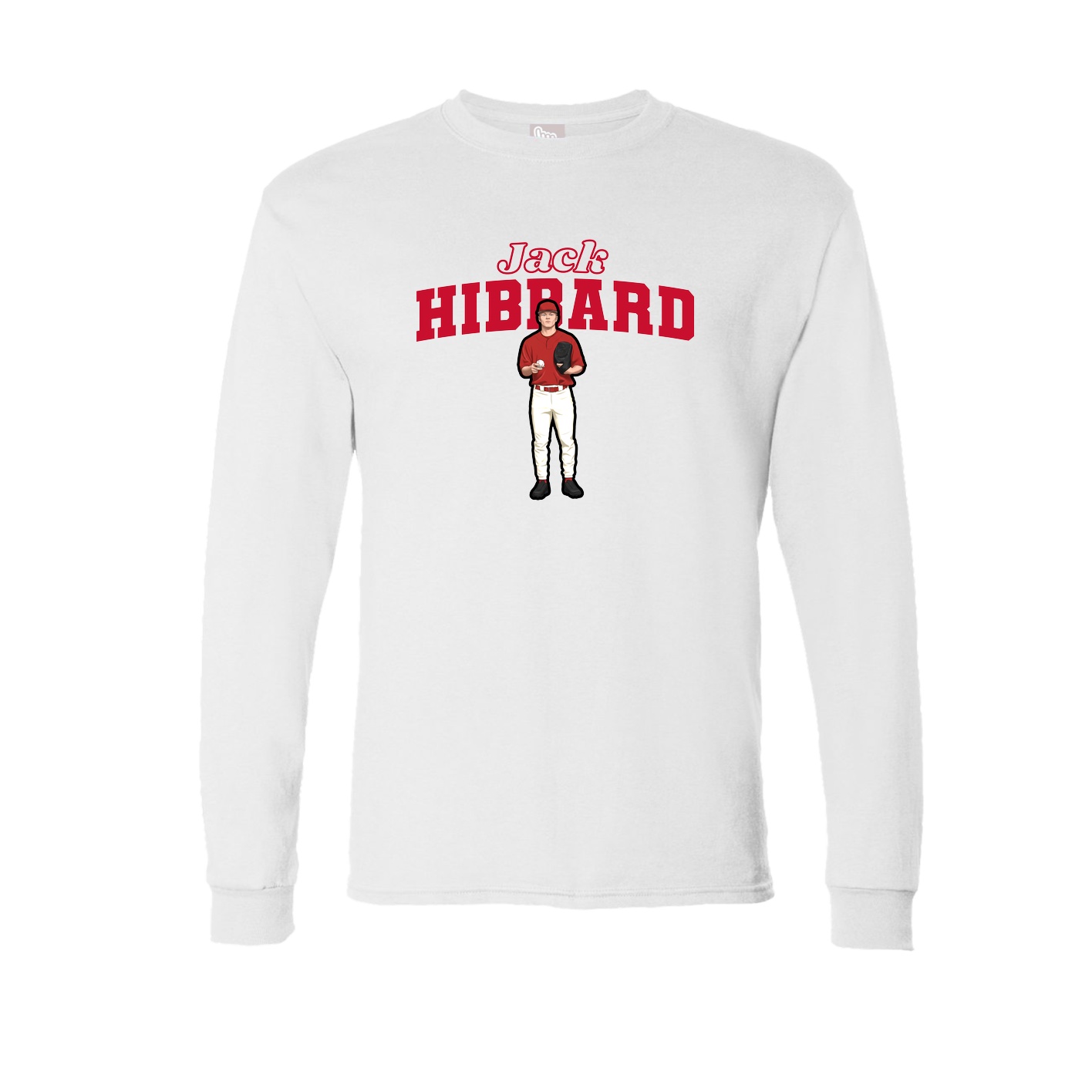 Long Sleeve Tee — Name Arch in White