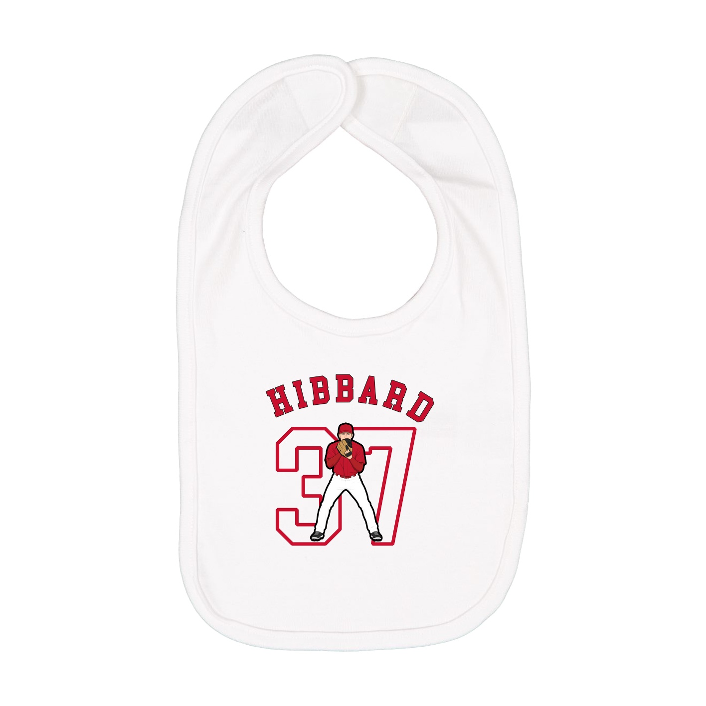 Infant Bib — Shirsey Arch in White