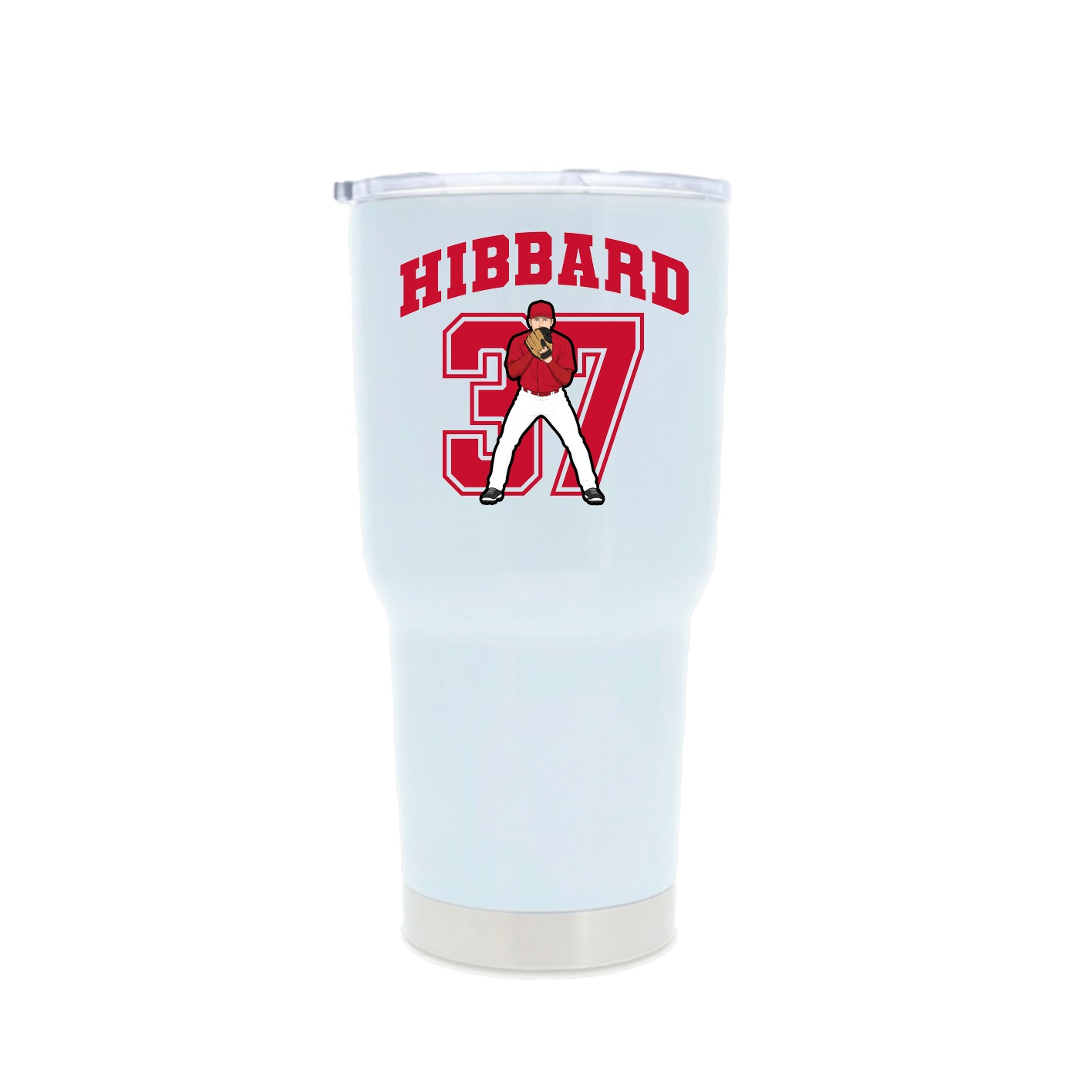 30oz Stainless Steel Tumbler — Number in White