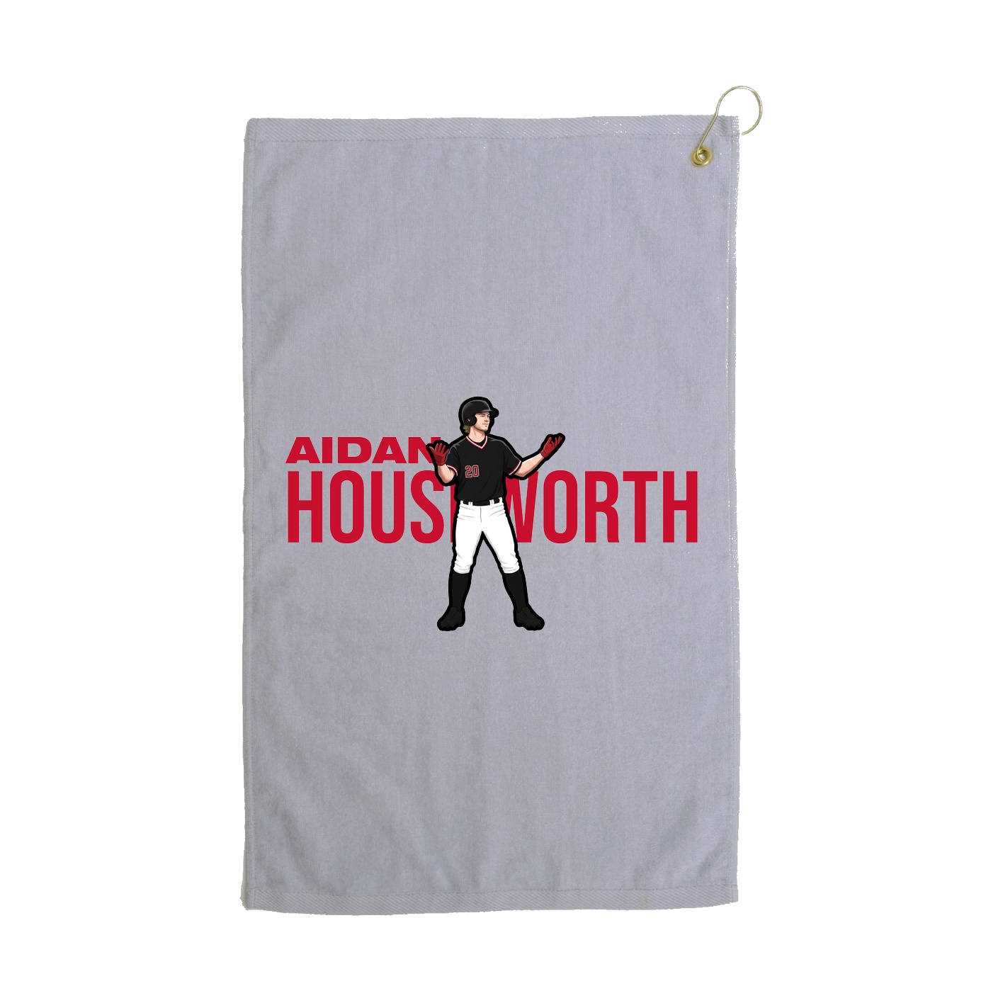 Golf Towel — Player Name in Grey
