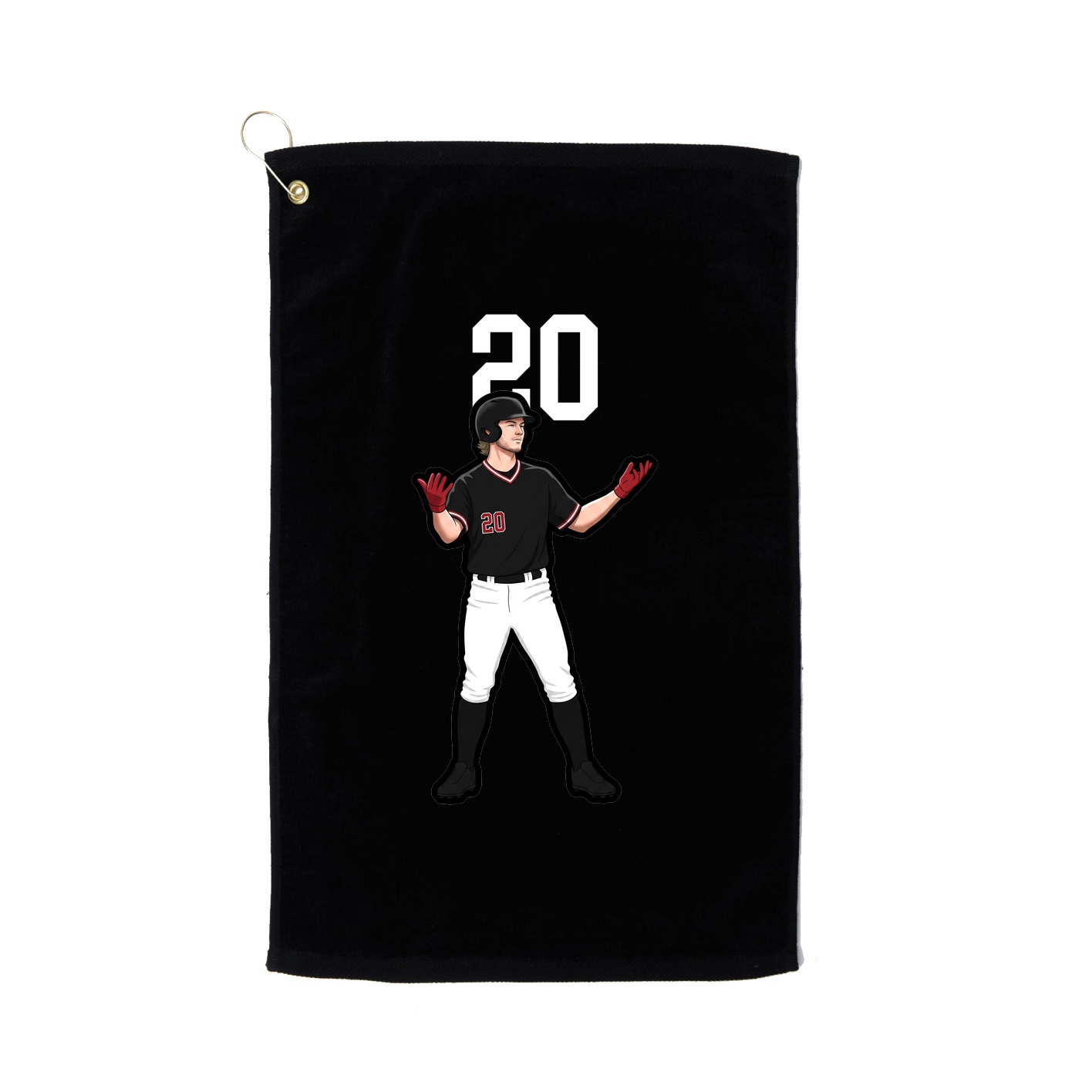Golf Towel — Number Top in Black