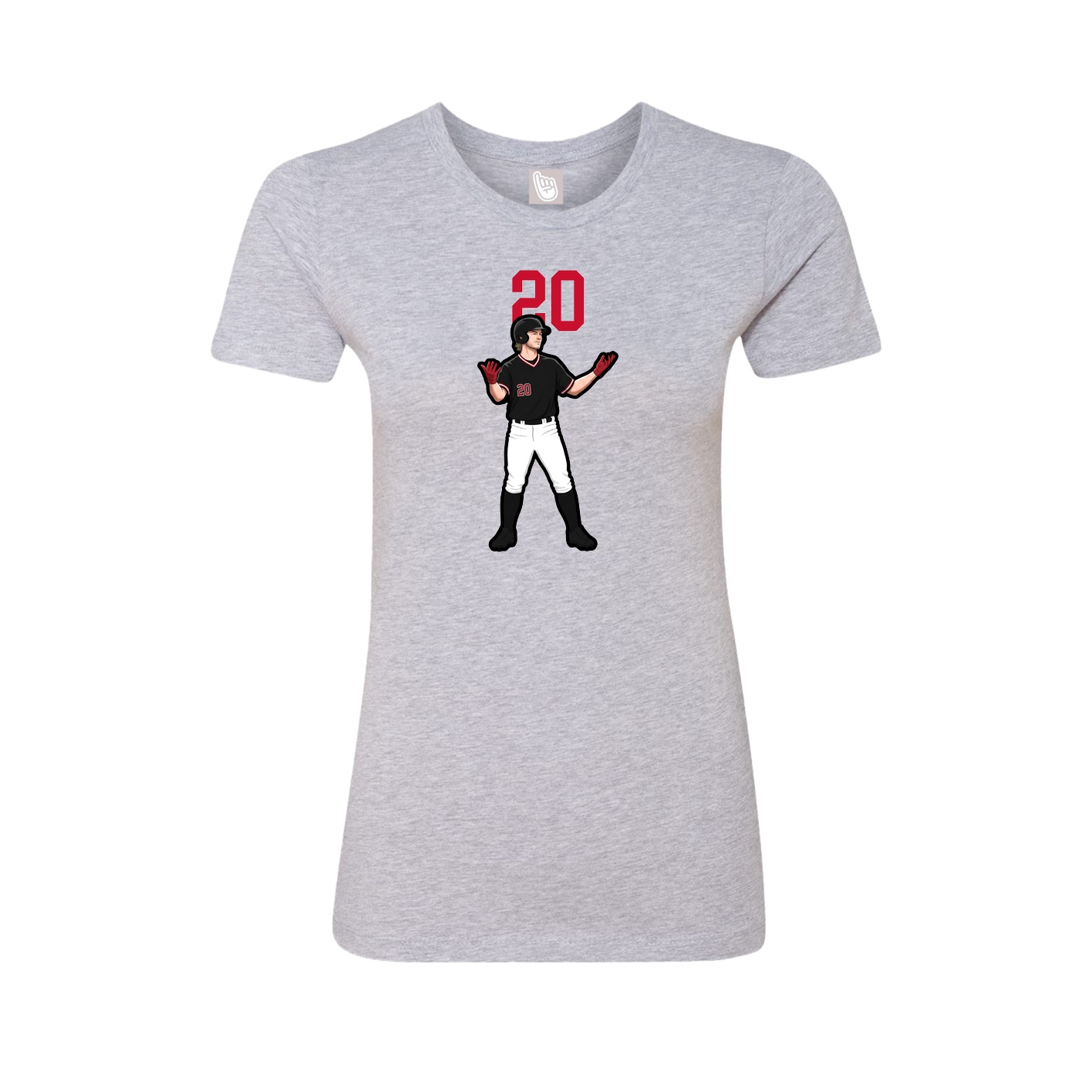 Fitted Women's Tee — Number Top in Grey
