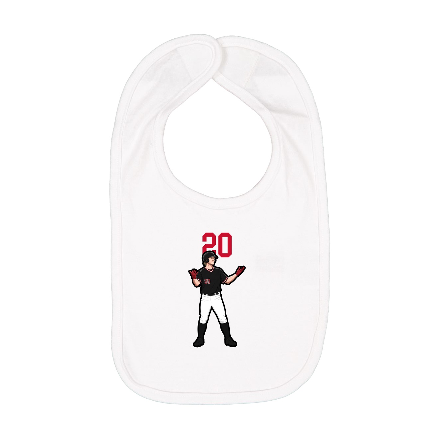 Infant Bib — Number Top in White
