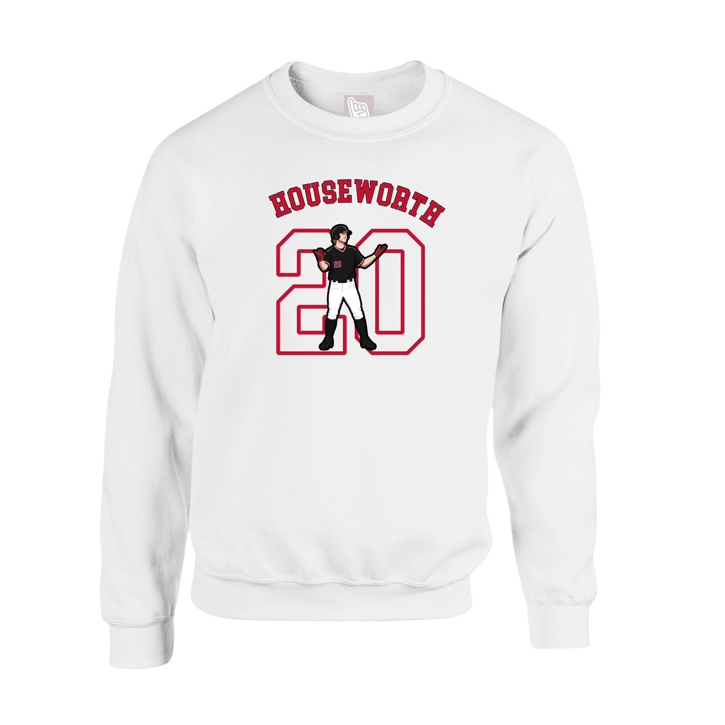 Fleece Crew — Shirsey Arch in White