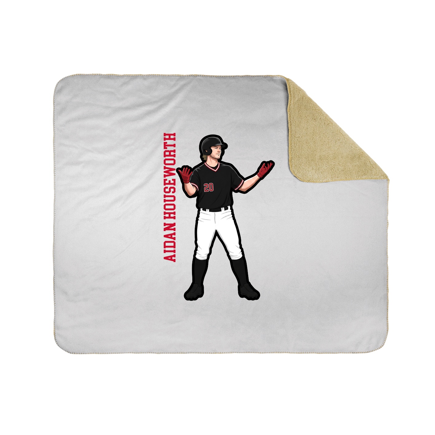 Throw Blanket — Name Vertical in White