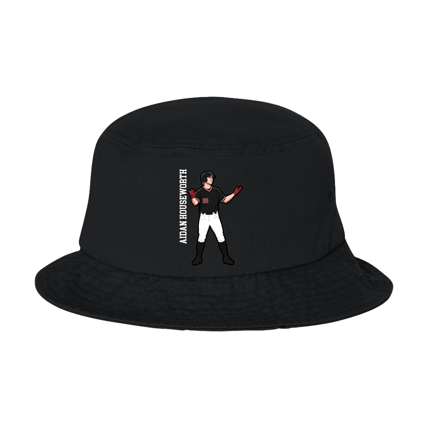 Bucket Cap — Name Vertical in Black