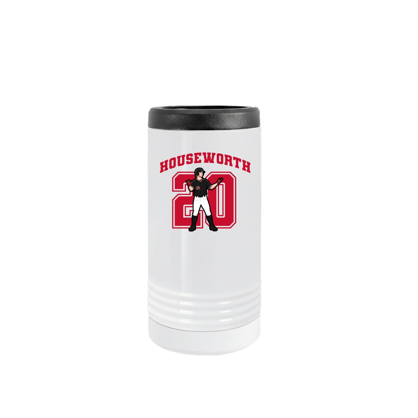 Slim Beverage Holder — Number in White