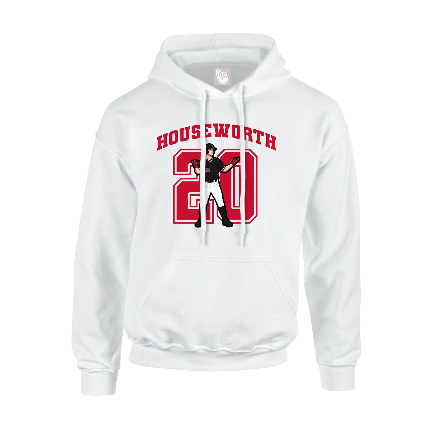Hoodie — Number in White