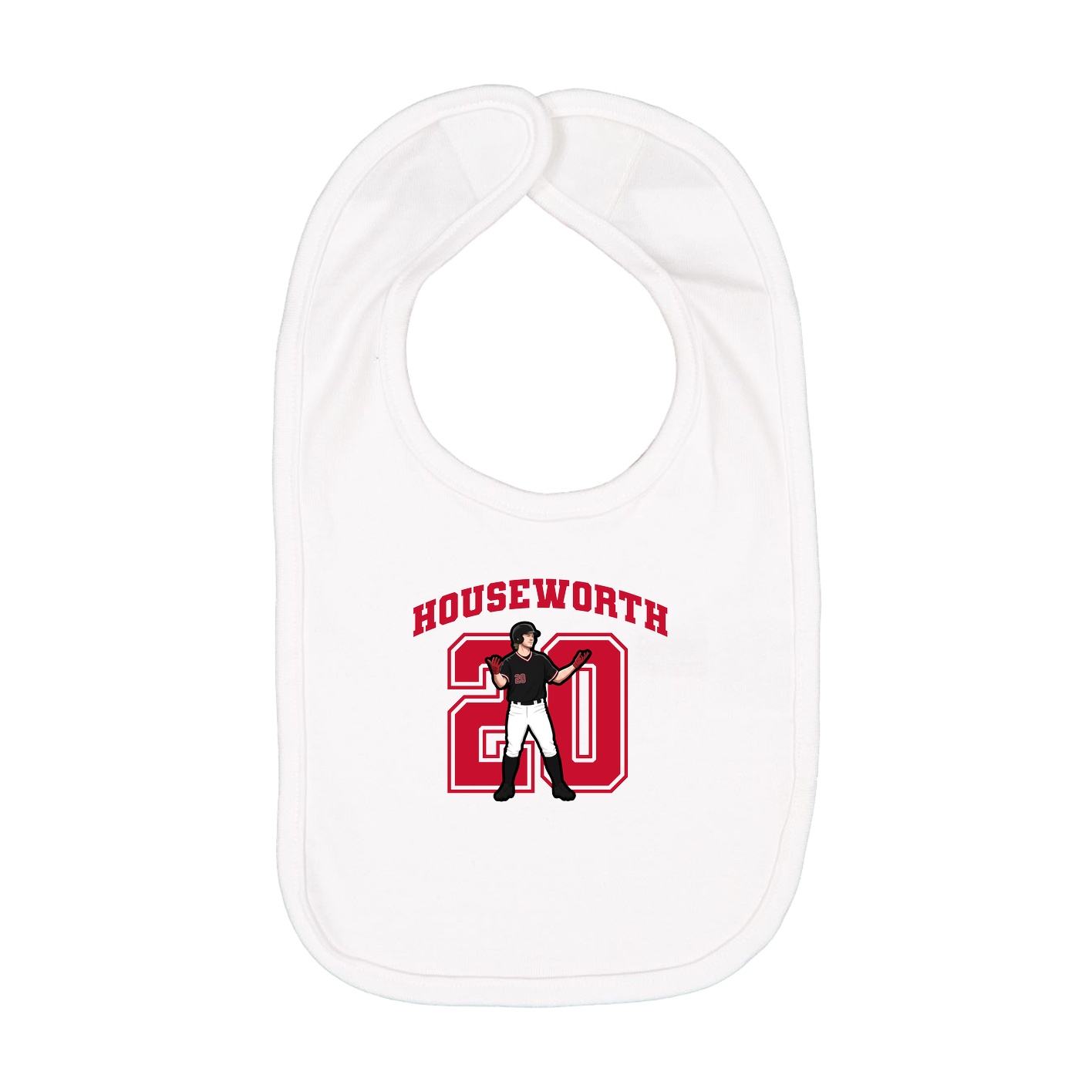 Infant Bib — Number in White