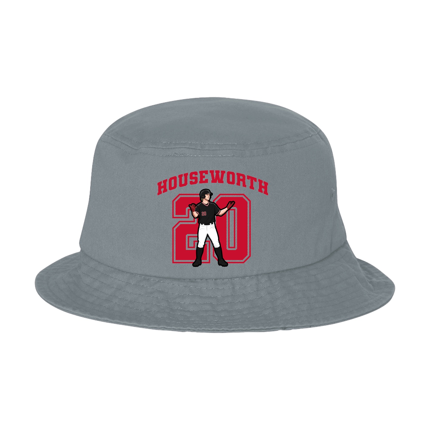 Bucket Cap — Number in Grey