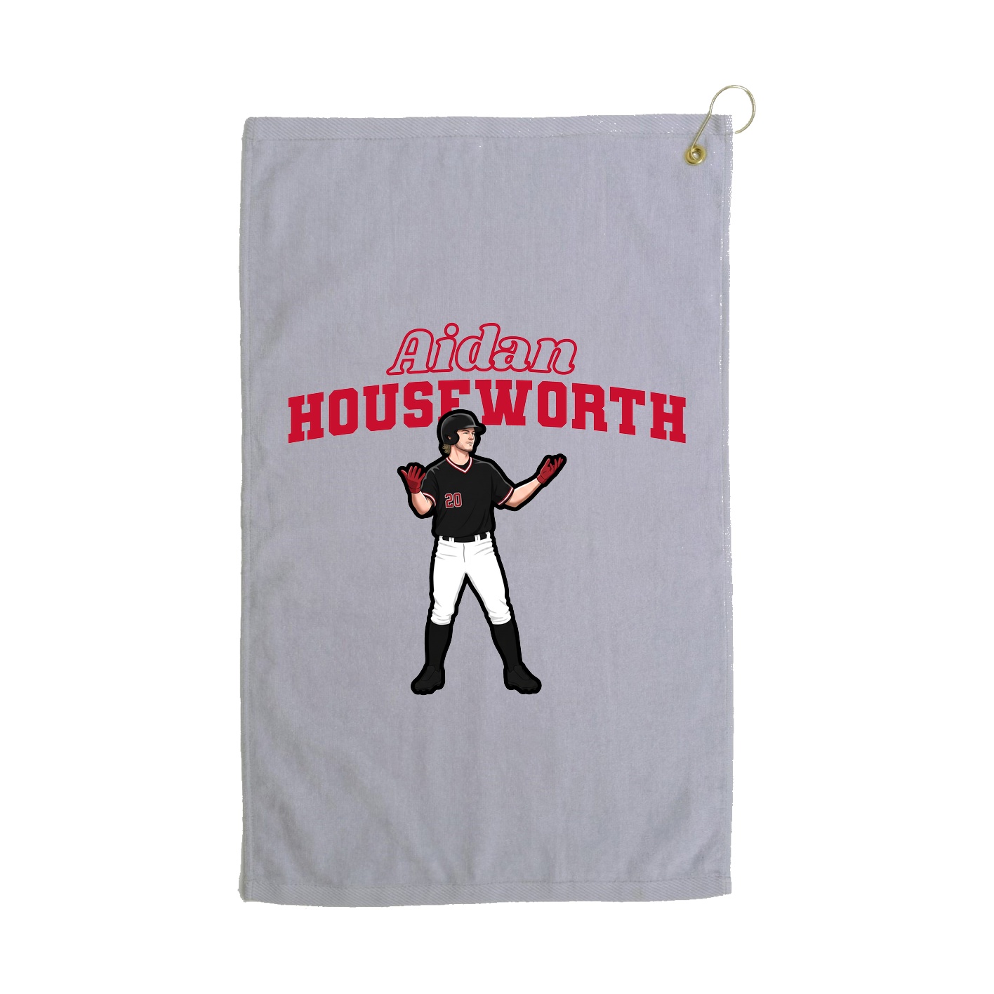 Golf Towel — Name Arch in Grey