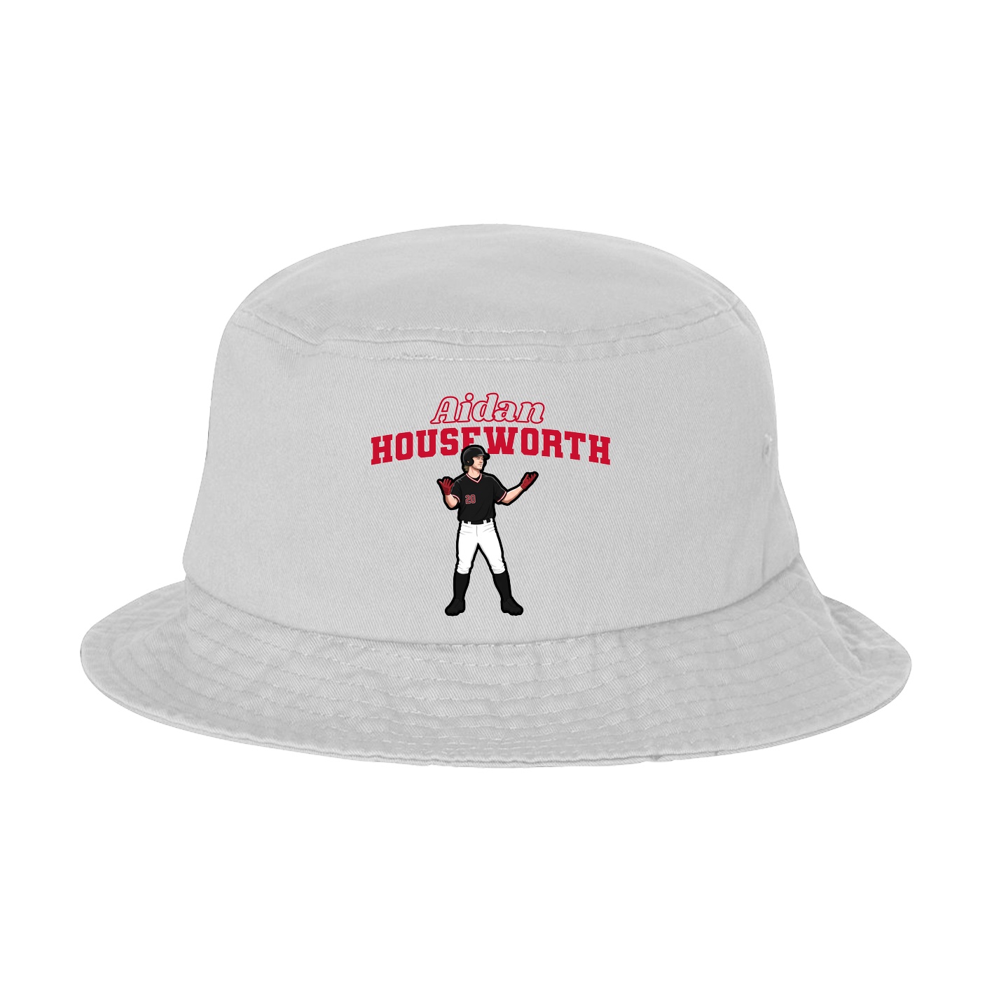 Bucket Cap — Name Arch in White
