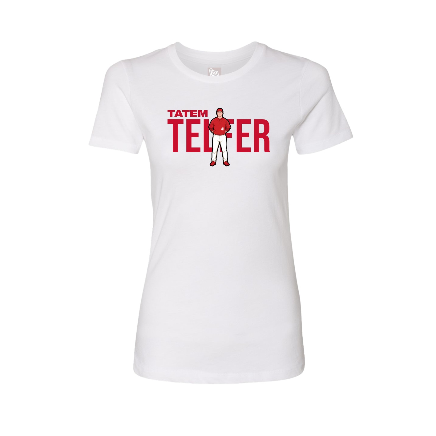 Fitted Women's Tee — Player Name in White