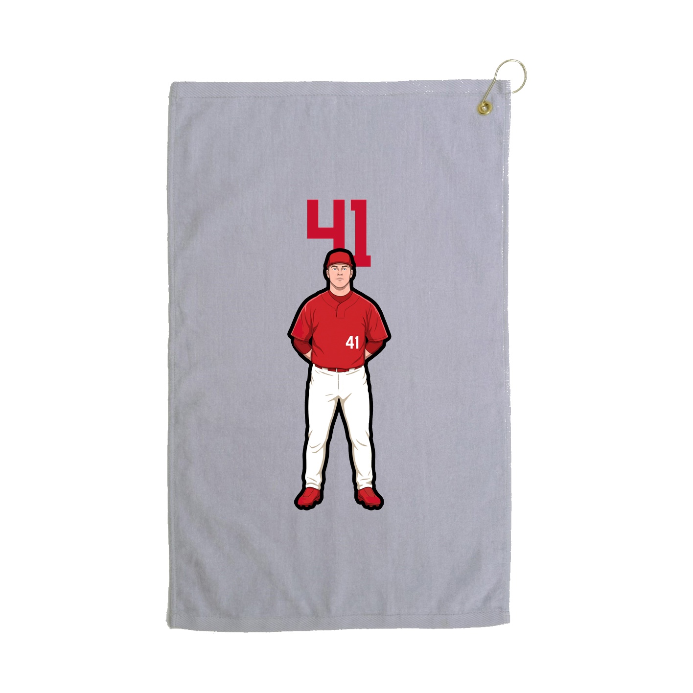 Golf Towel — Number Top in Grey