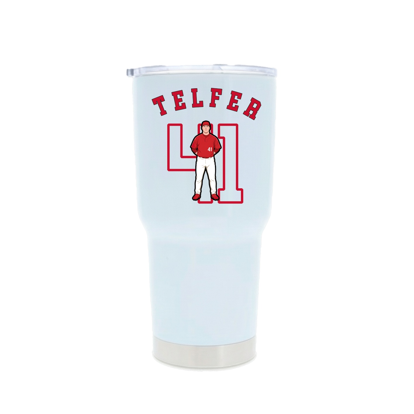 30oz Stainless Steel Tumbler — Shirsey Arch in White