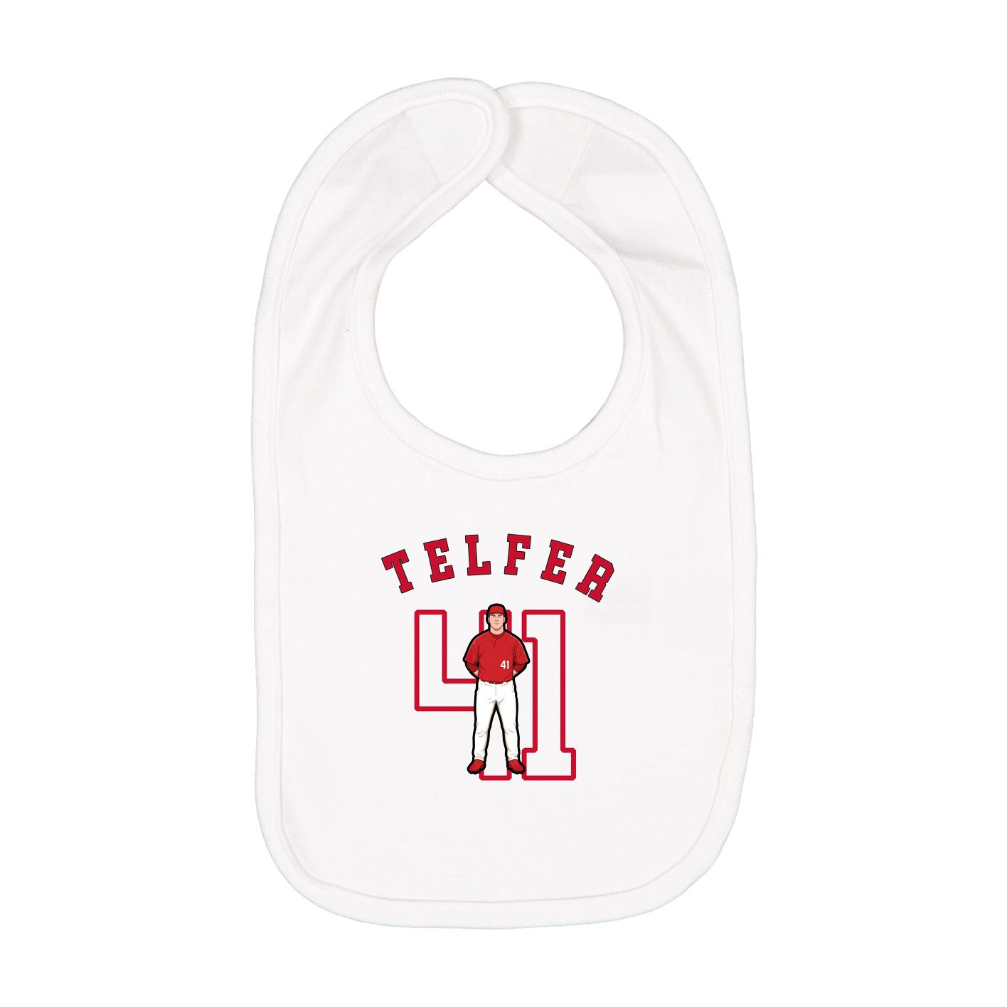 Infant Bib — Shirsey Arch in White