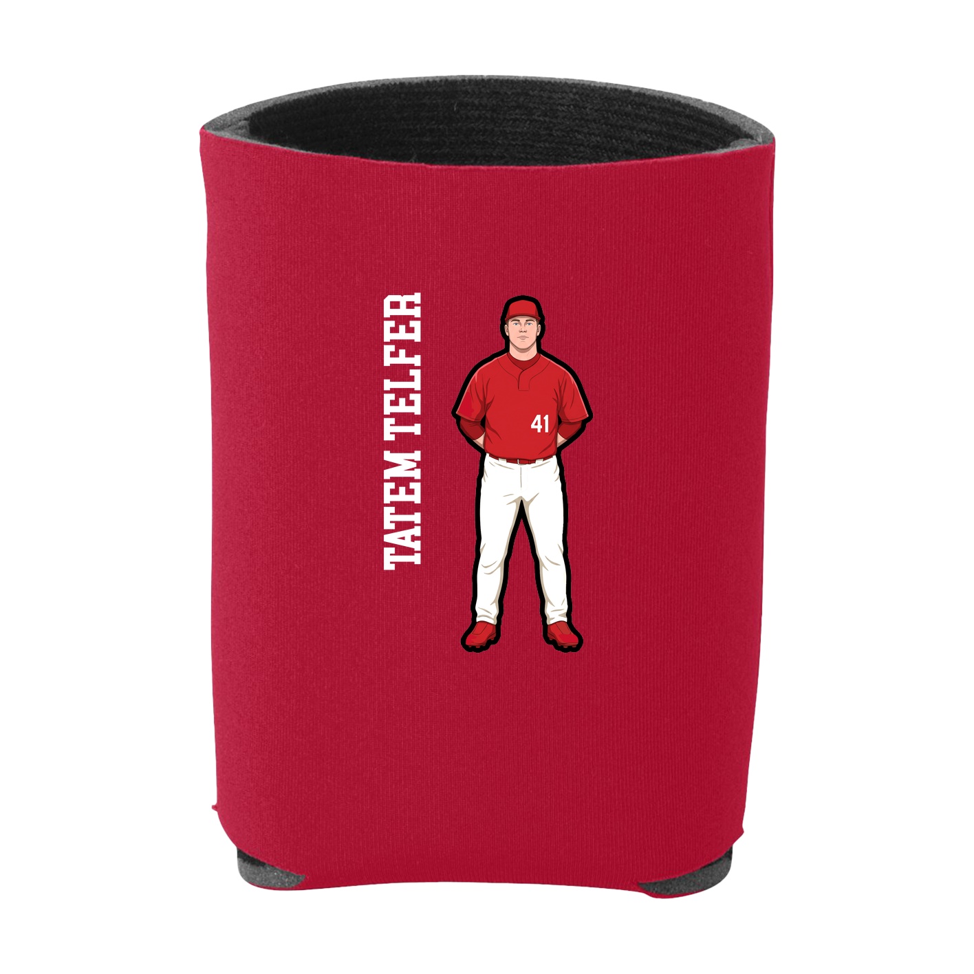 Can Holder — Name Vertical in Red