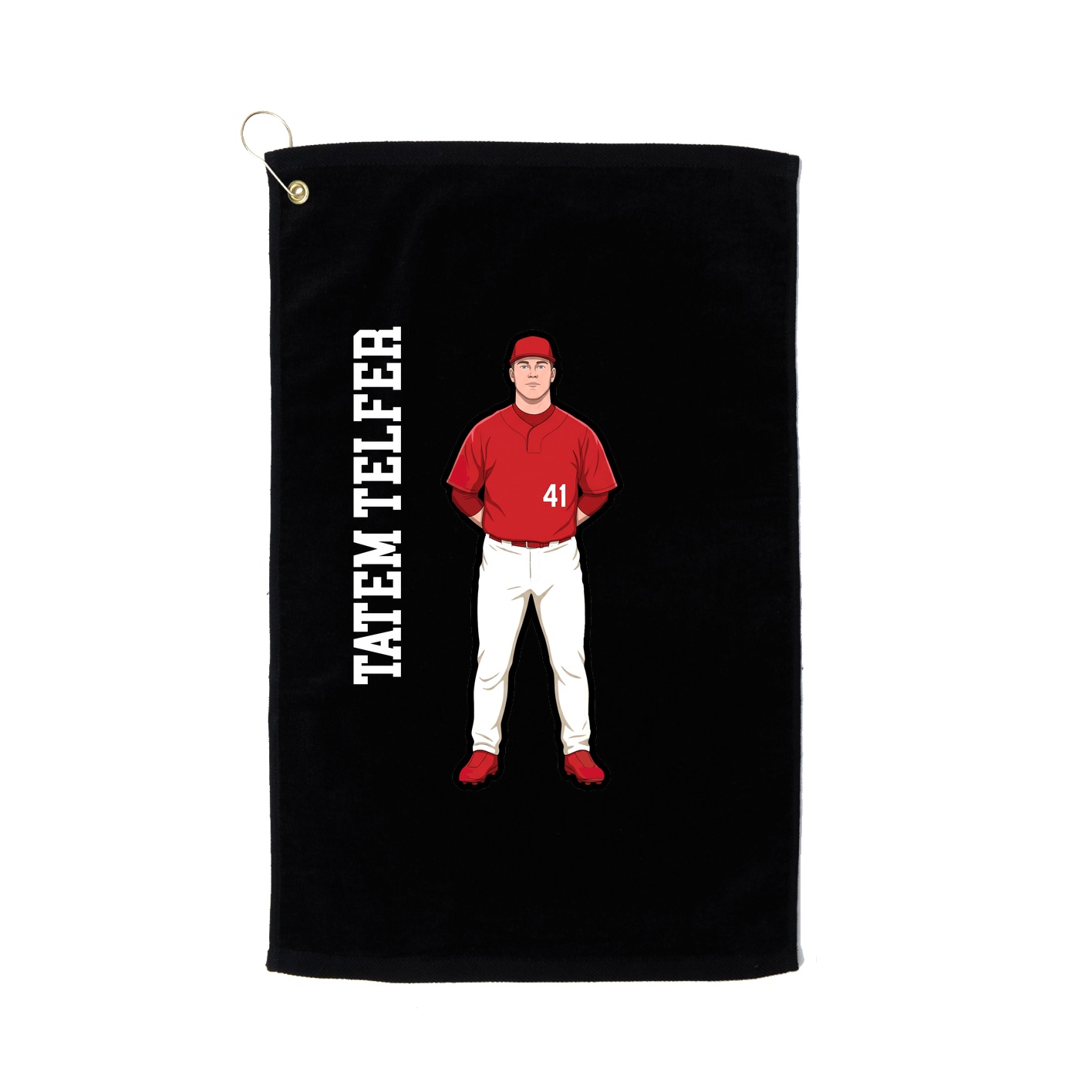 Golf Towel — Name Vertical in Black