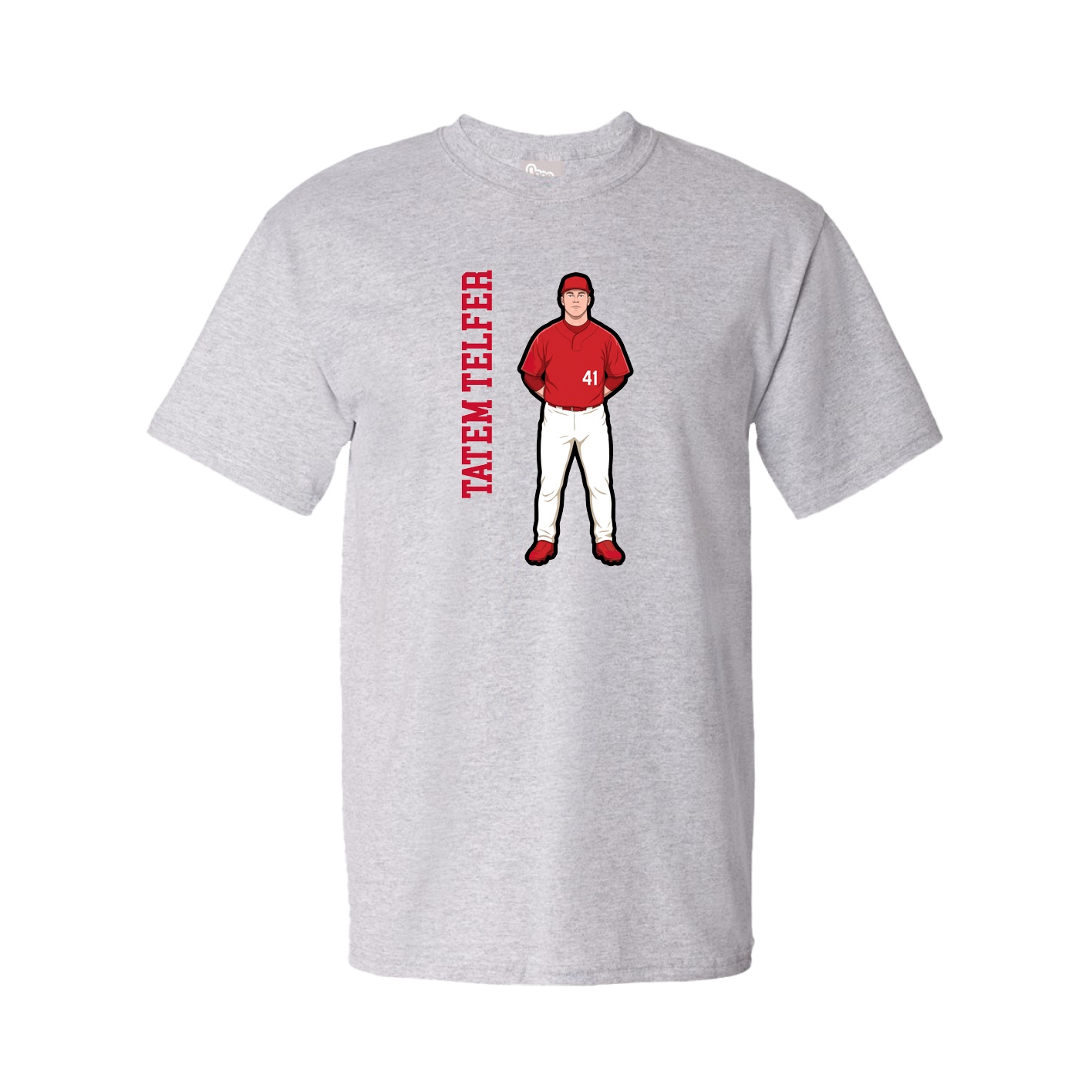 Tee — Name Vertical in Grey