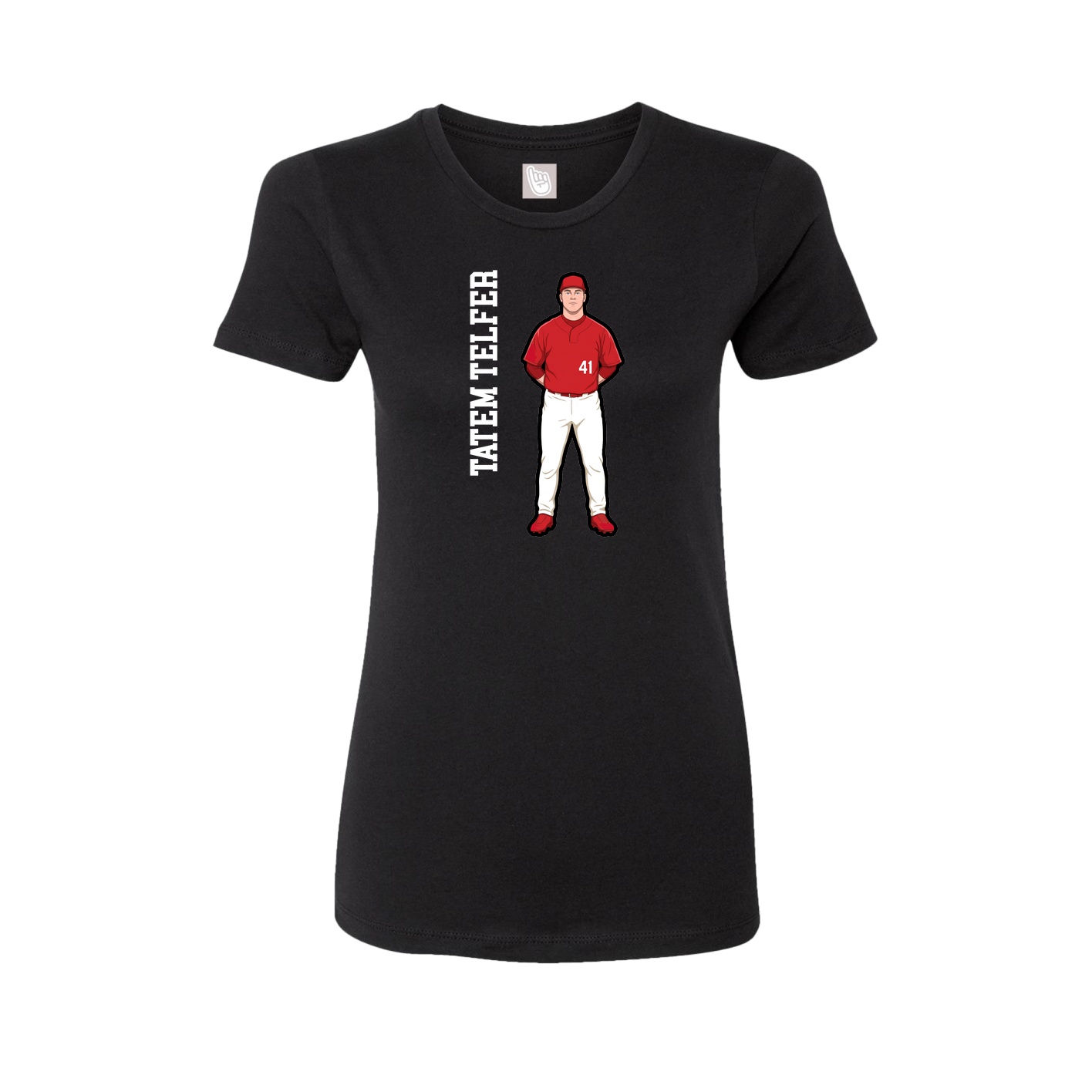 Fitted Women's Tee — Name Vertical in Black