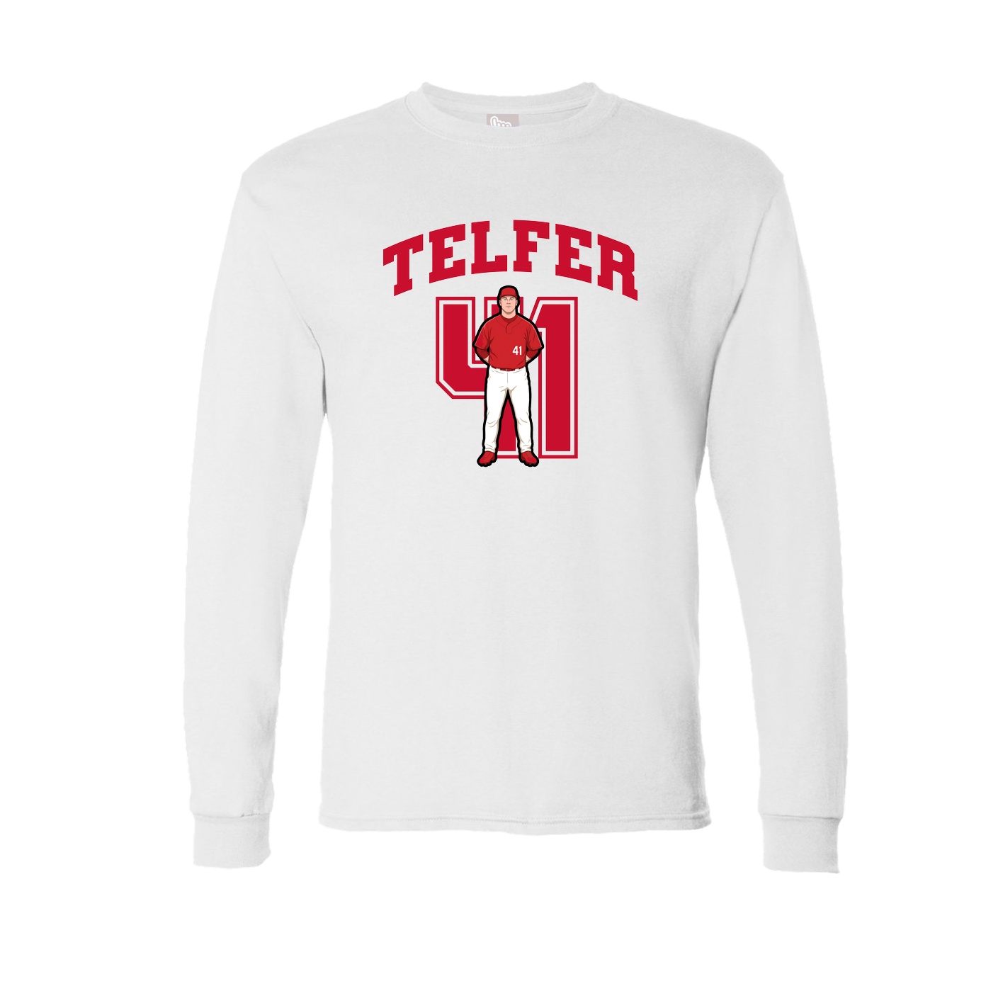 Long Sleeve Tee — Number in White