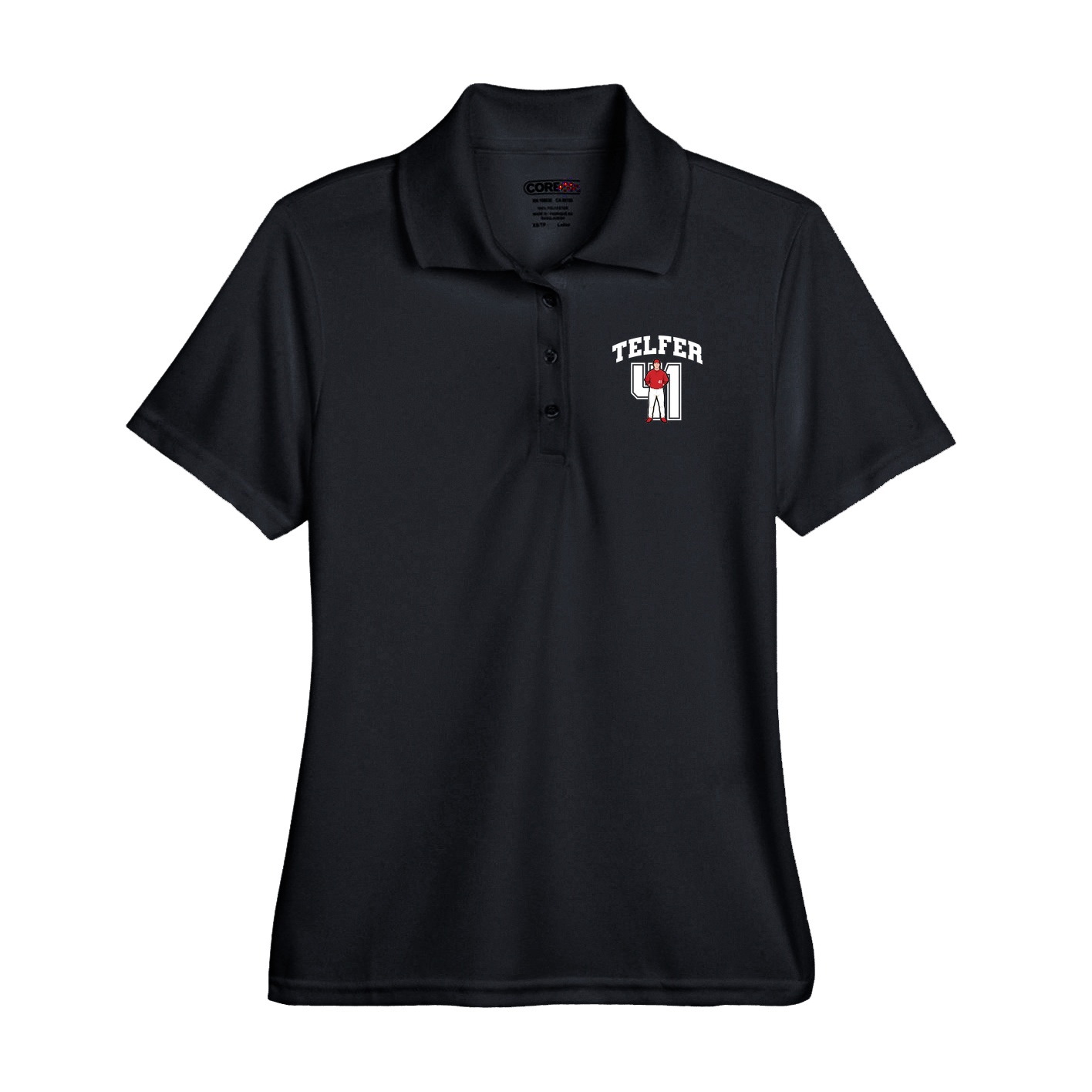 Performance Polo — Number in Black