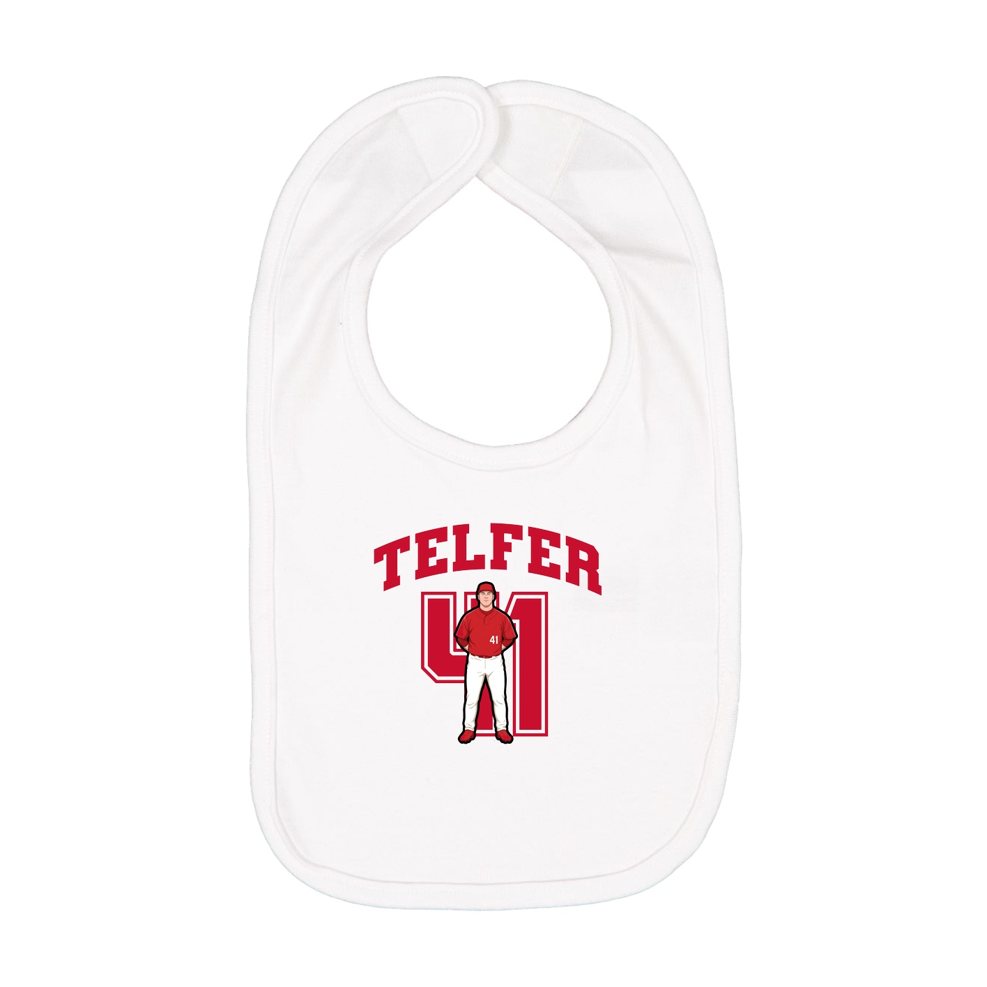 Infant Bib — Number in White