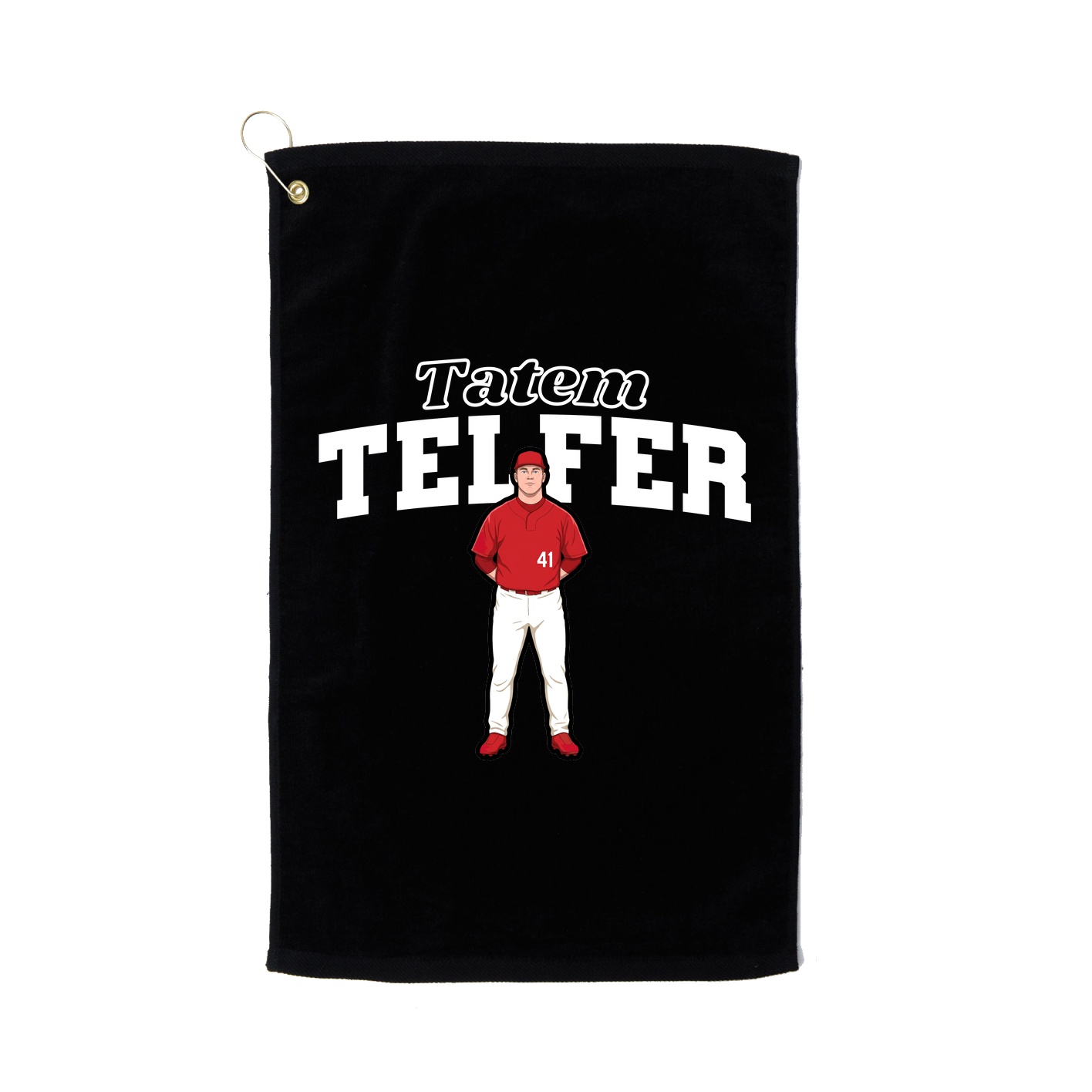 Golf Towel — Name Arch in Black