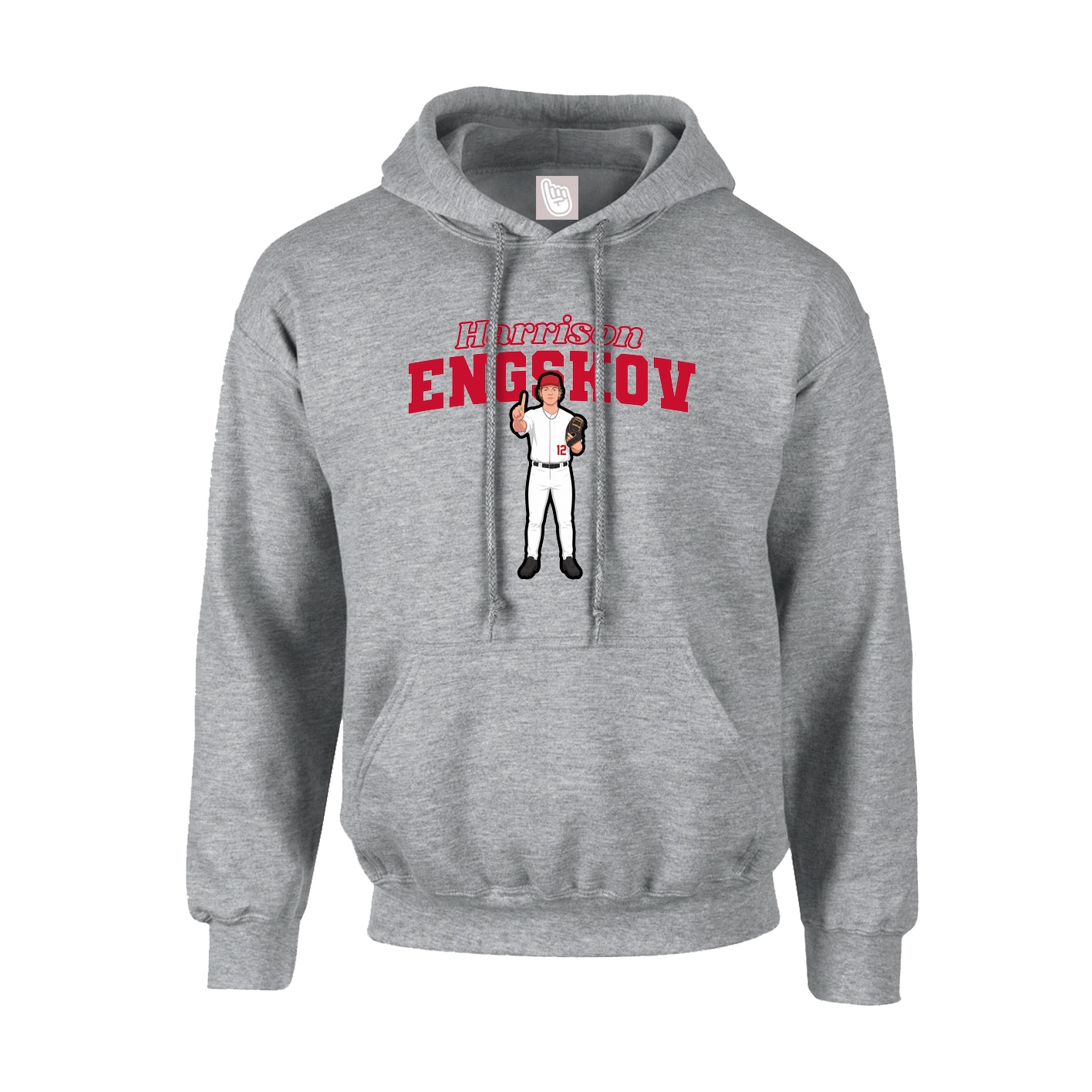 Youth Hoodie — Name Arch in Grey