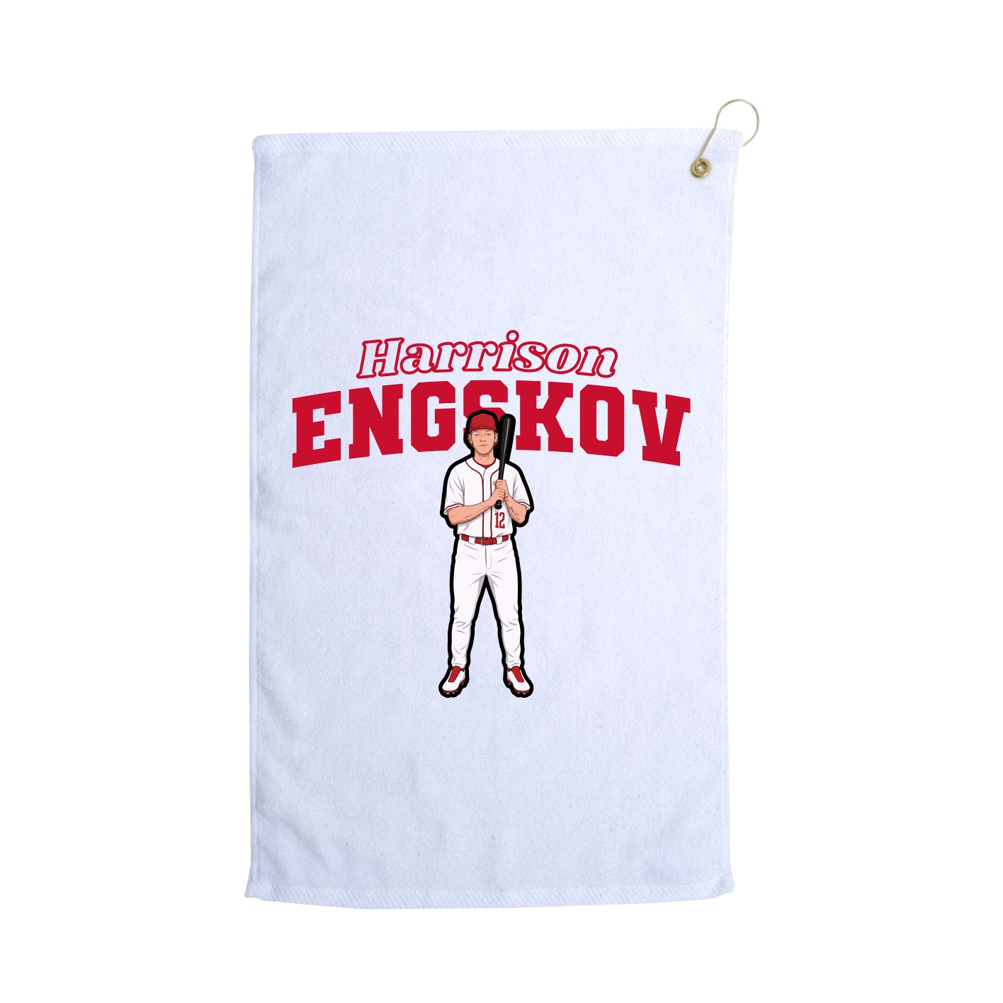 Golf Towel — Name Arch in White