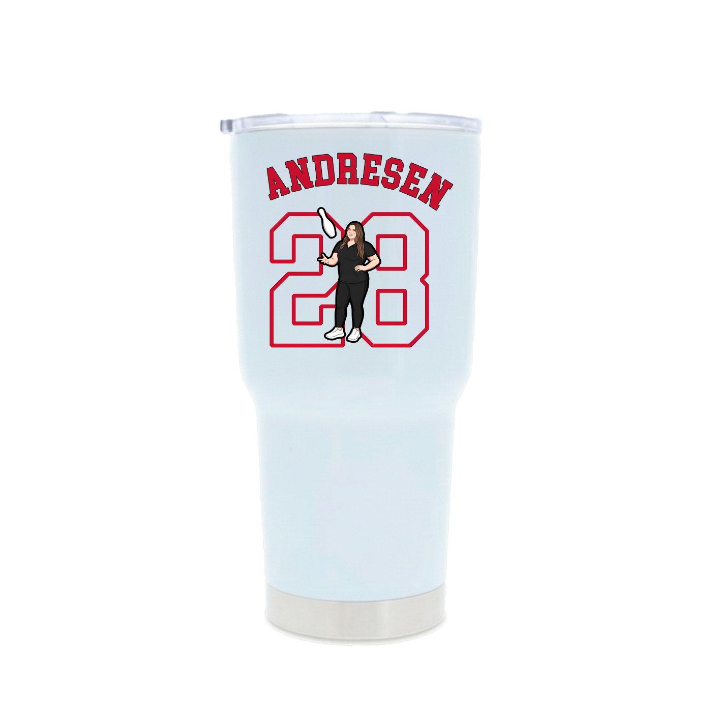 30oz Stainless Steel Tumbler — Shirsey Arch in White