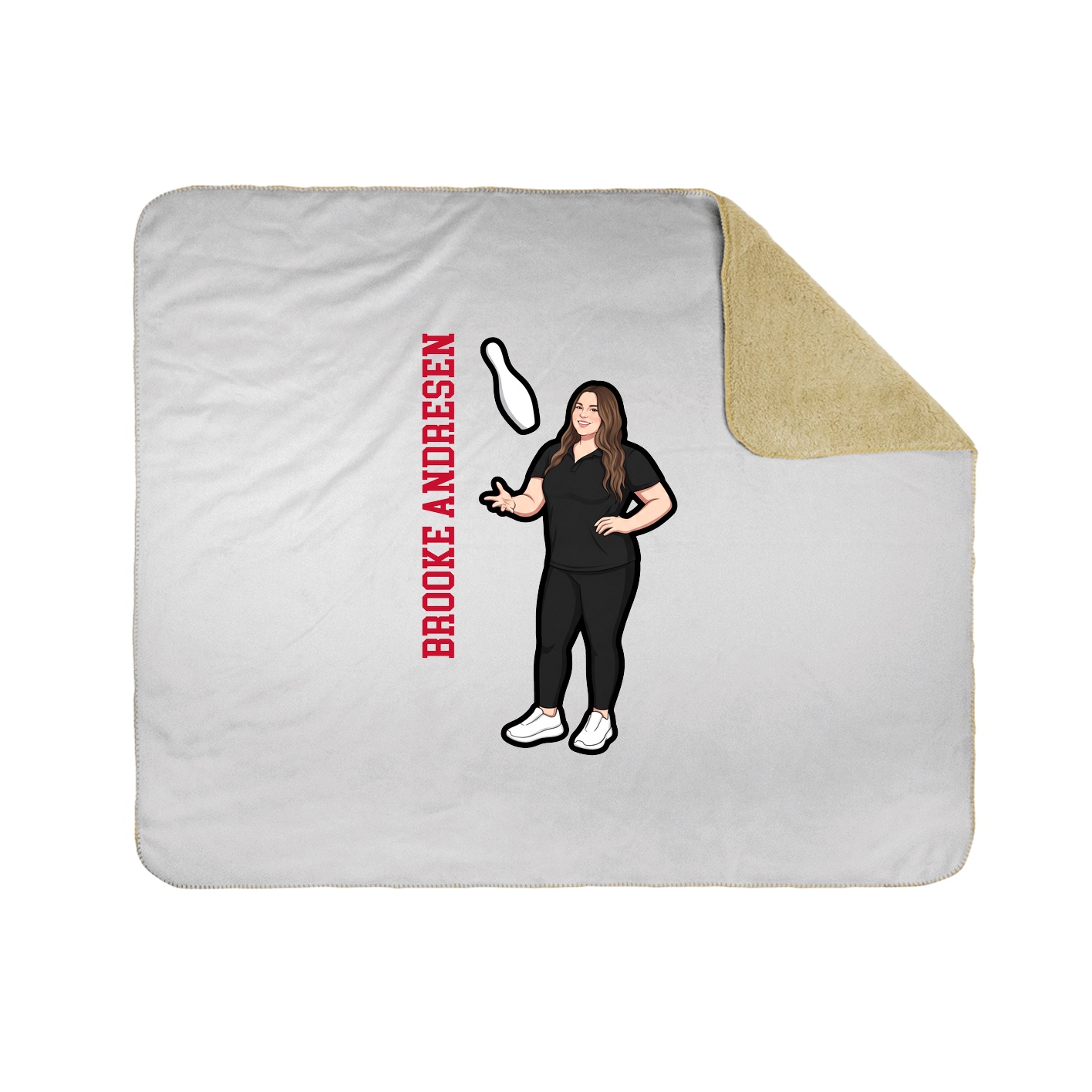 Throw Blanket — Name Vertical in White
