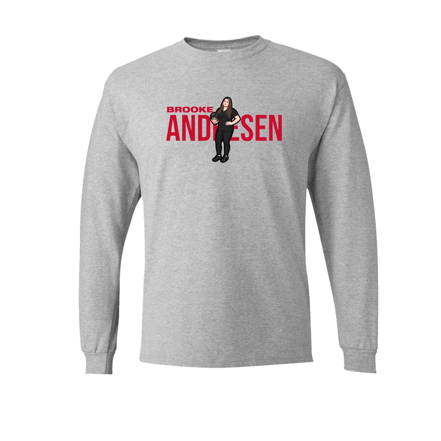 Long Sleeve Tee — Player Name in Grey