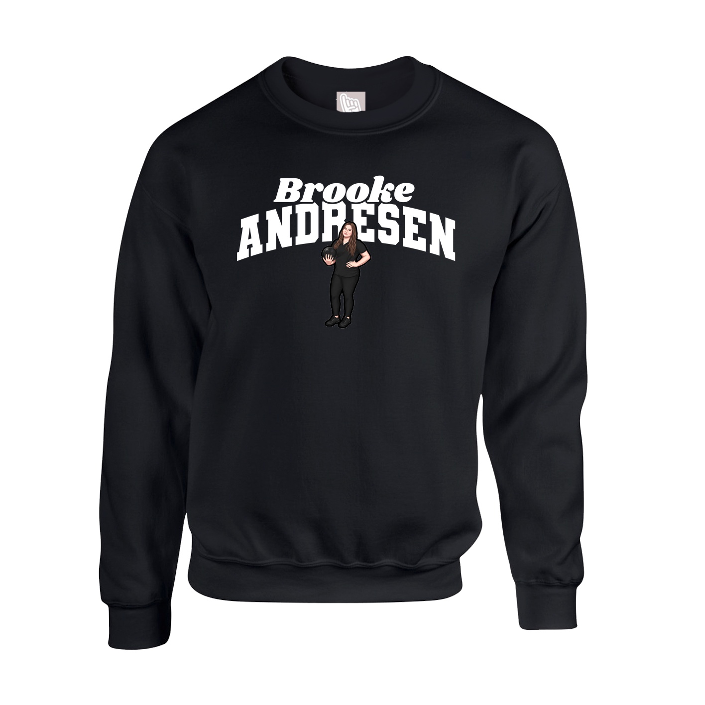Fleece Crew — Signature Arch in Black