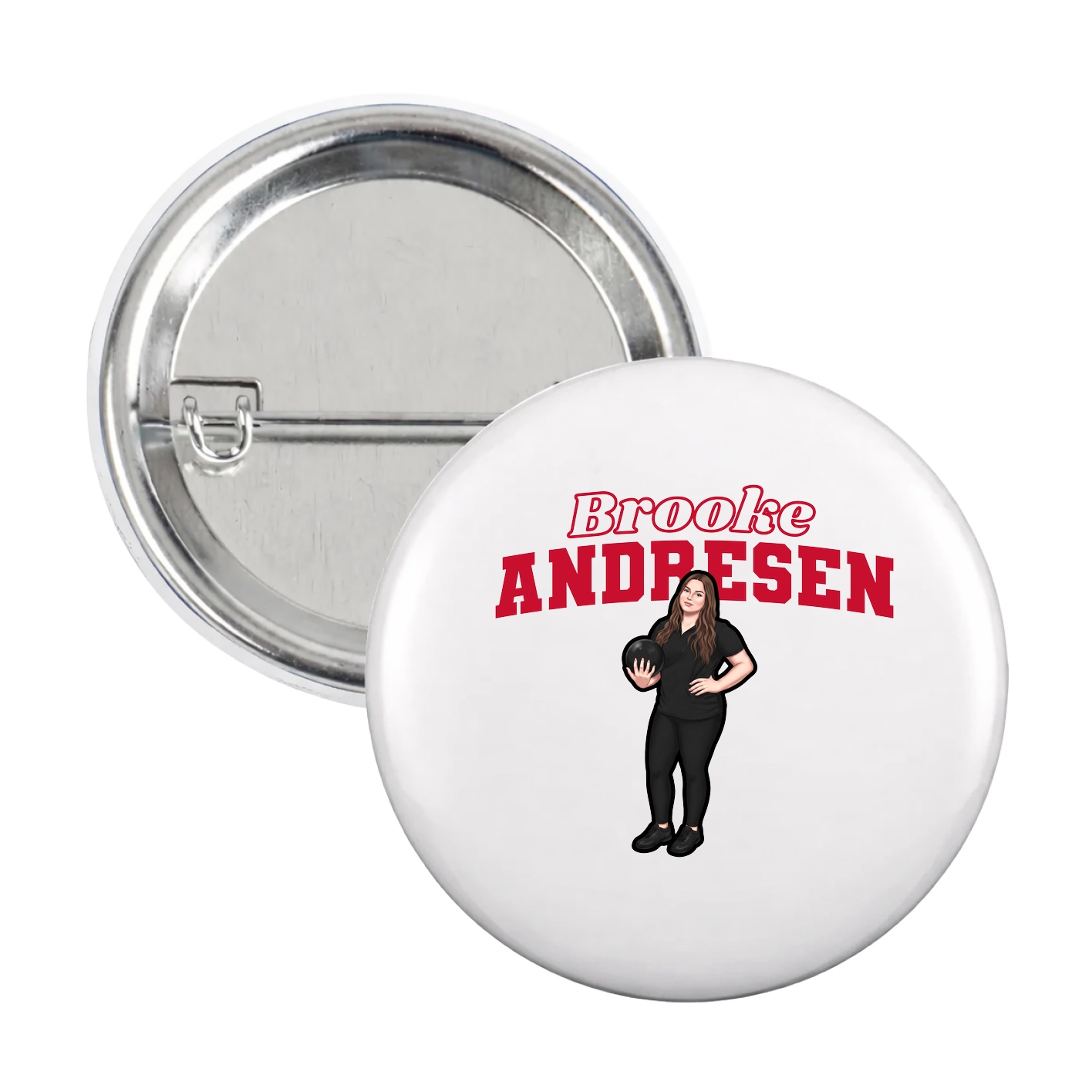 Game Day Button — Name Arch in White