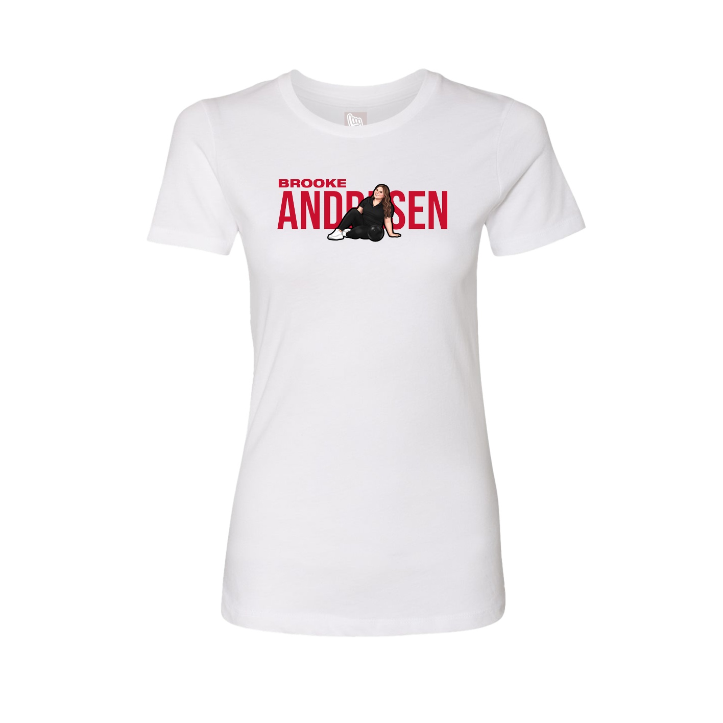 Fitted Women's Tee — Player Name in White