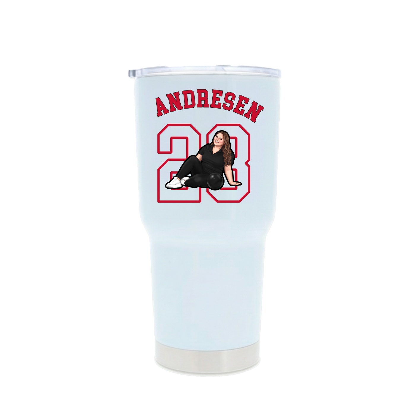 30oz Stainless Steel Tumbler — Shirsey Arch in White