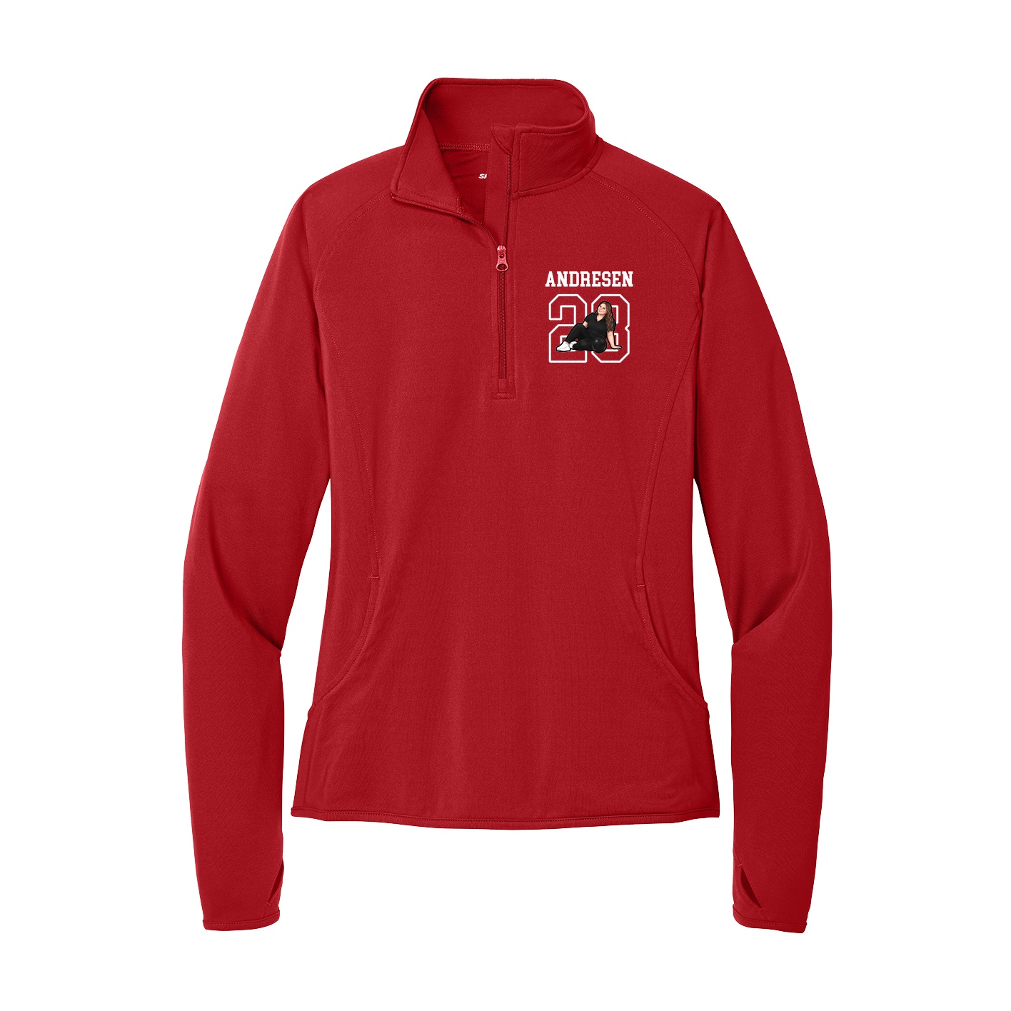 Women's Q-Zip Pullover — Shirsey in Red