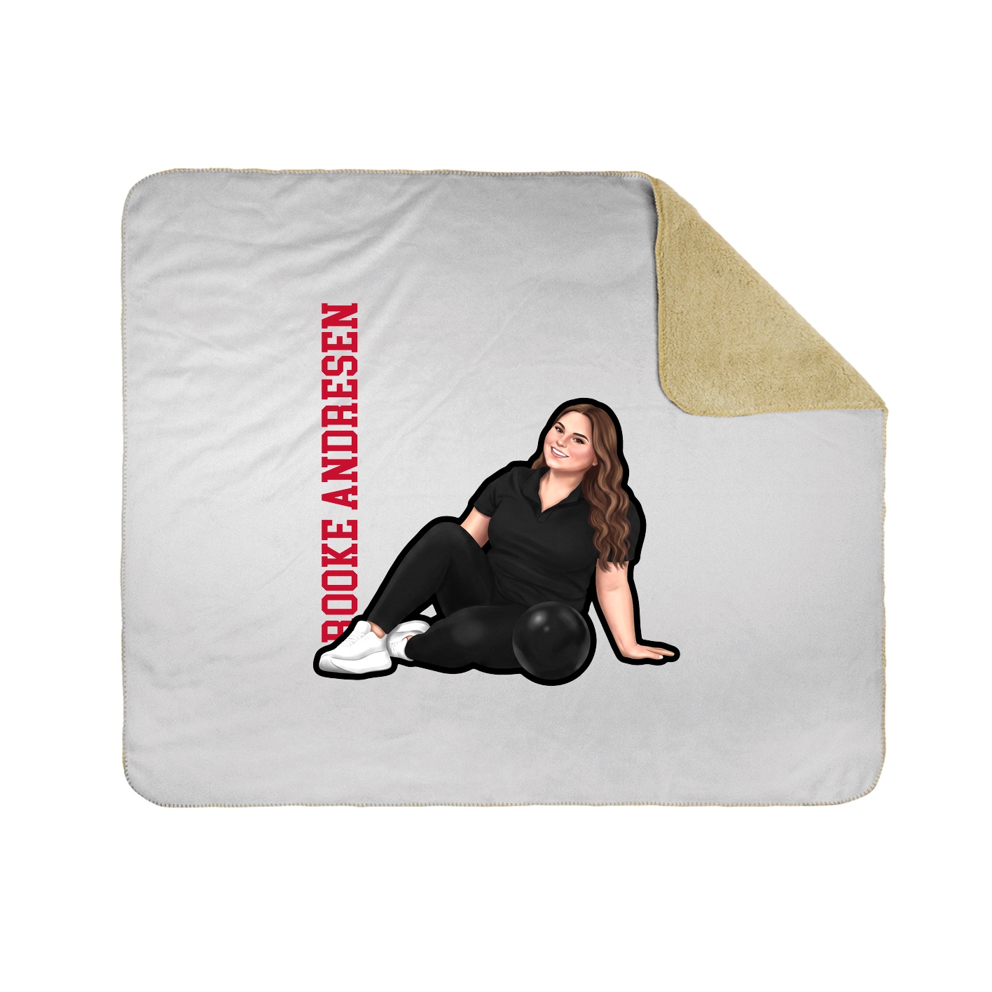 Throw Blanket — Name Vertical in White