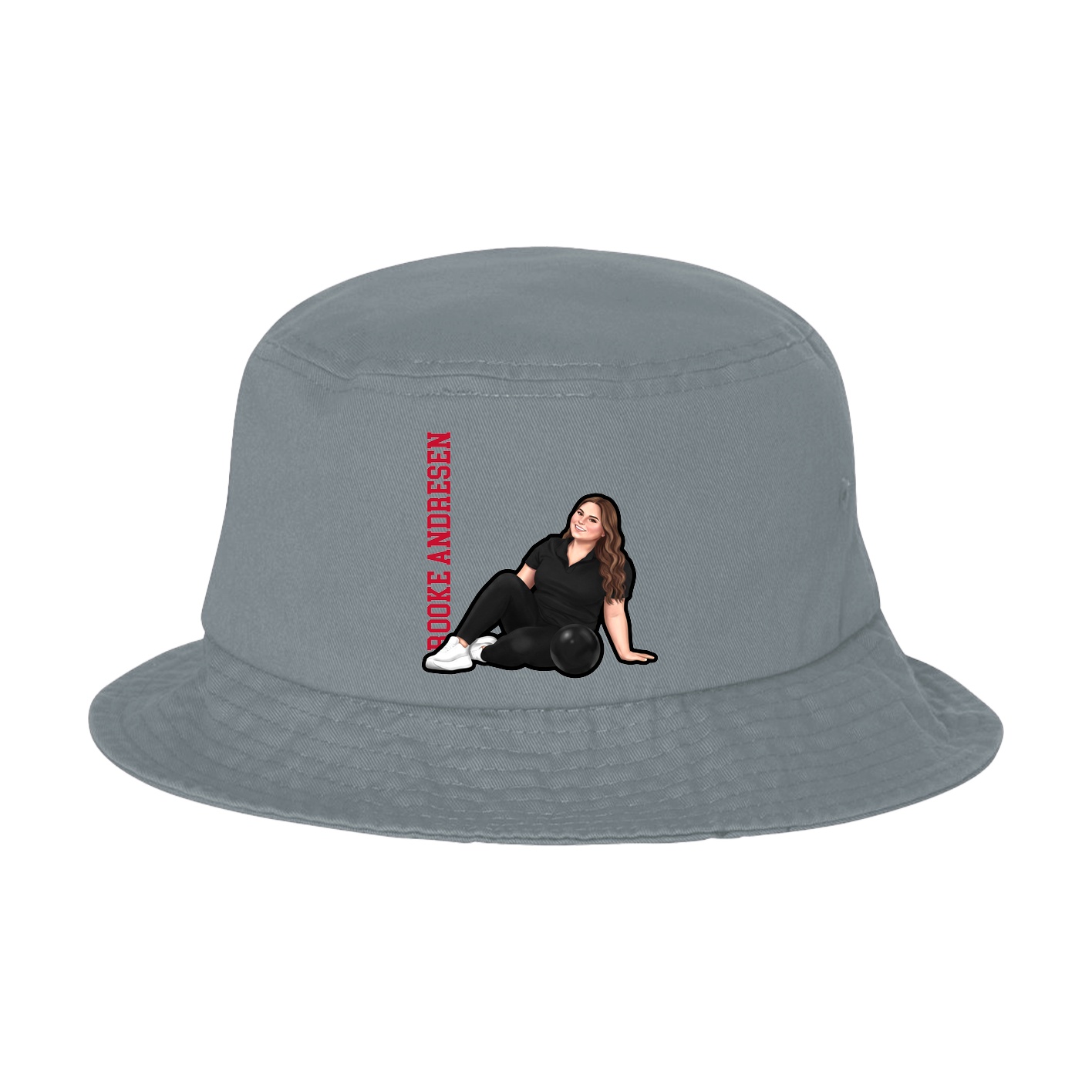 Bucket Cap — Name Vertical in Grey