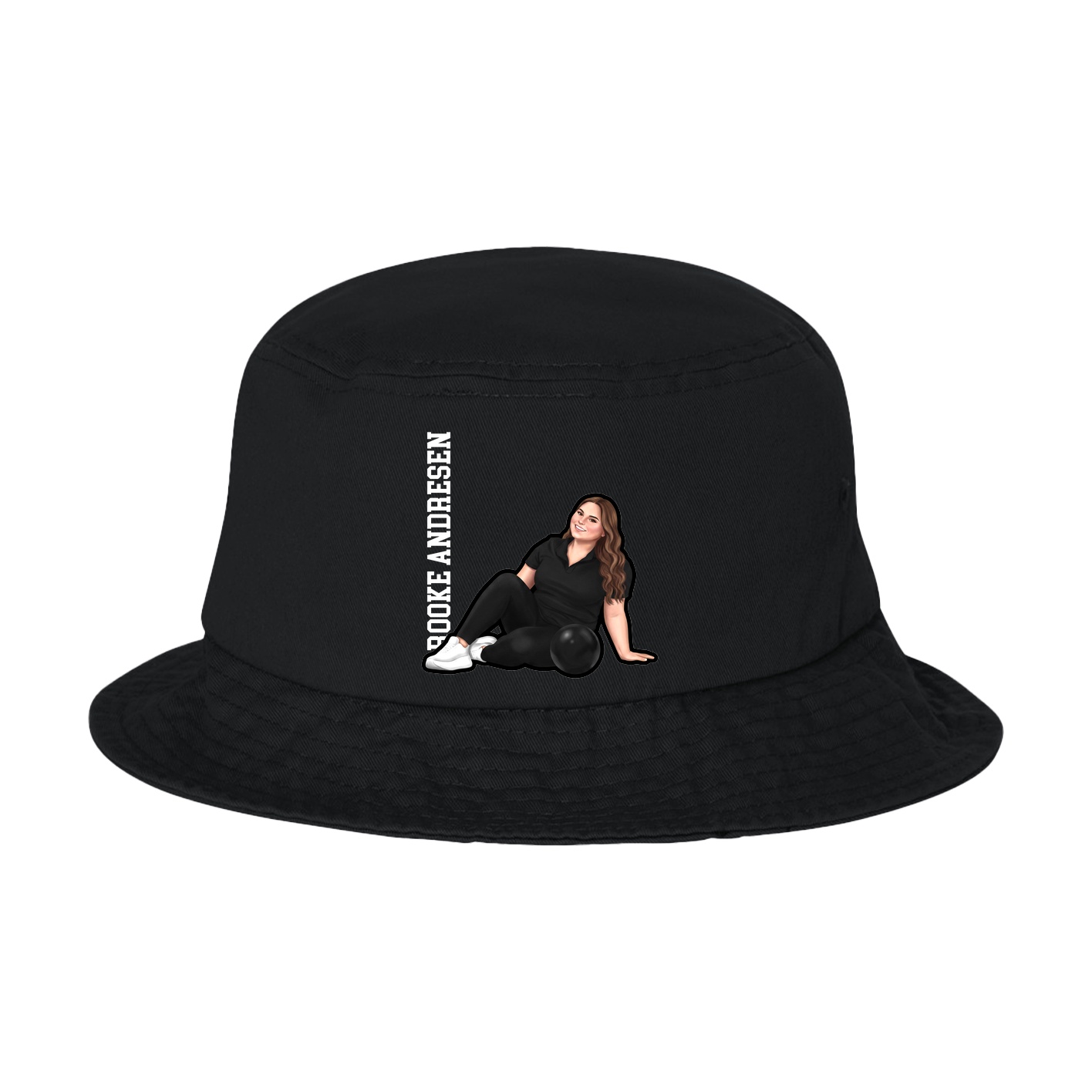 Bucket Cap — Name Vertical in Black