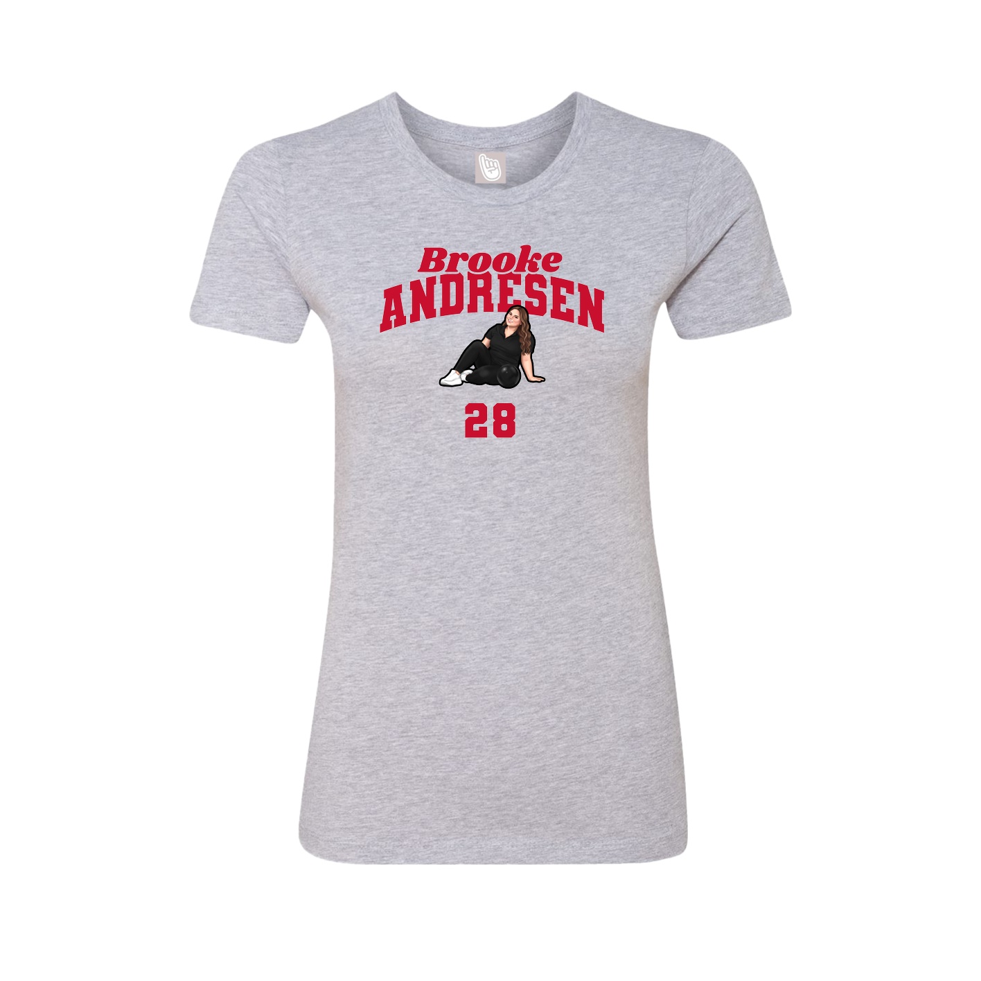 Fitted Women's Tee — Signature Arch in Grey