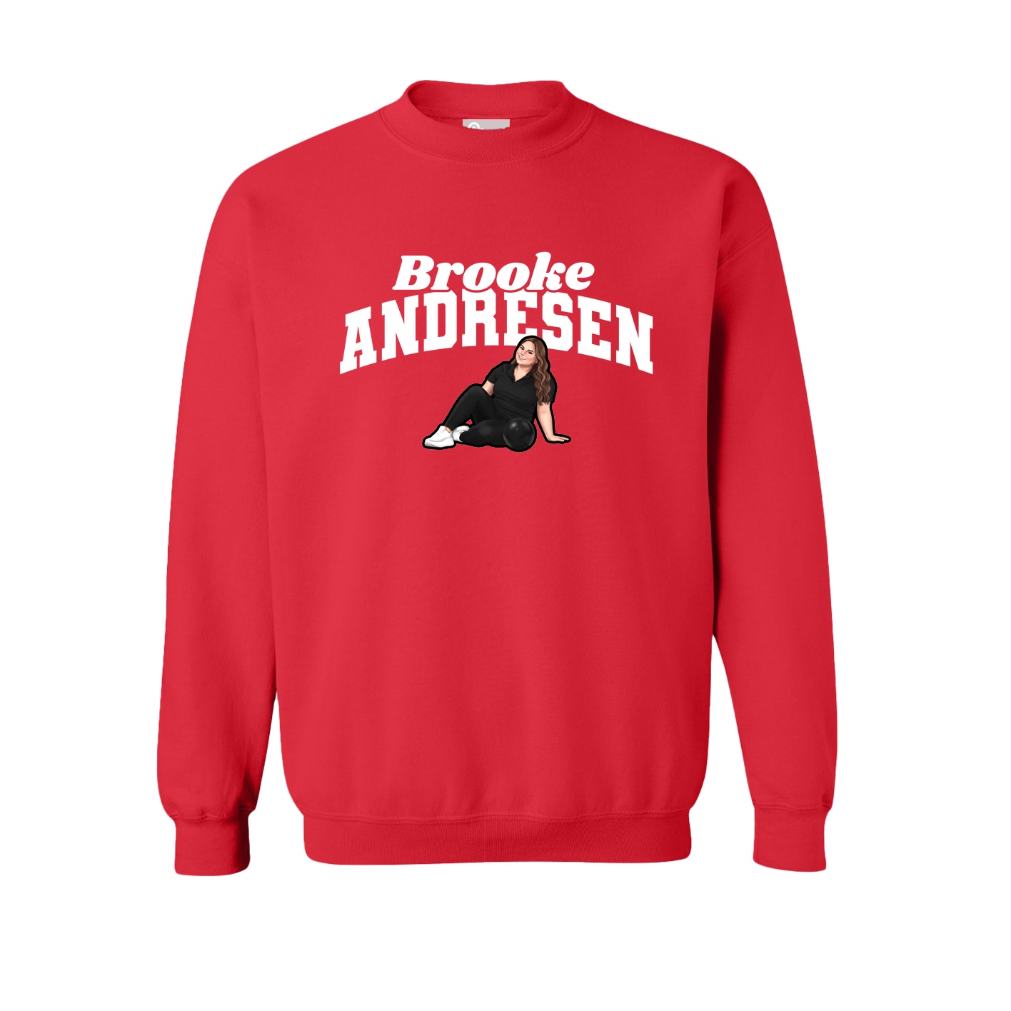 Fleece Crew — Signature Arch in Red