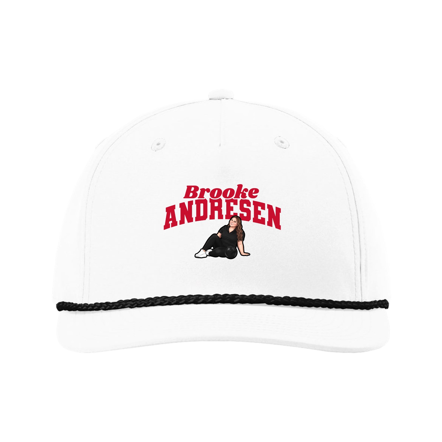 Five-Panel Classic Rope Cap — Signature Arch in White
