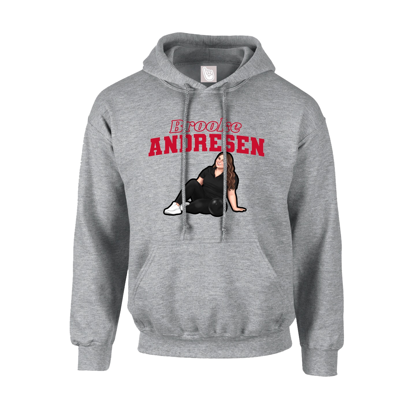 Hoodie — Name Arch in Grey