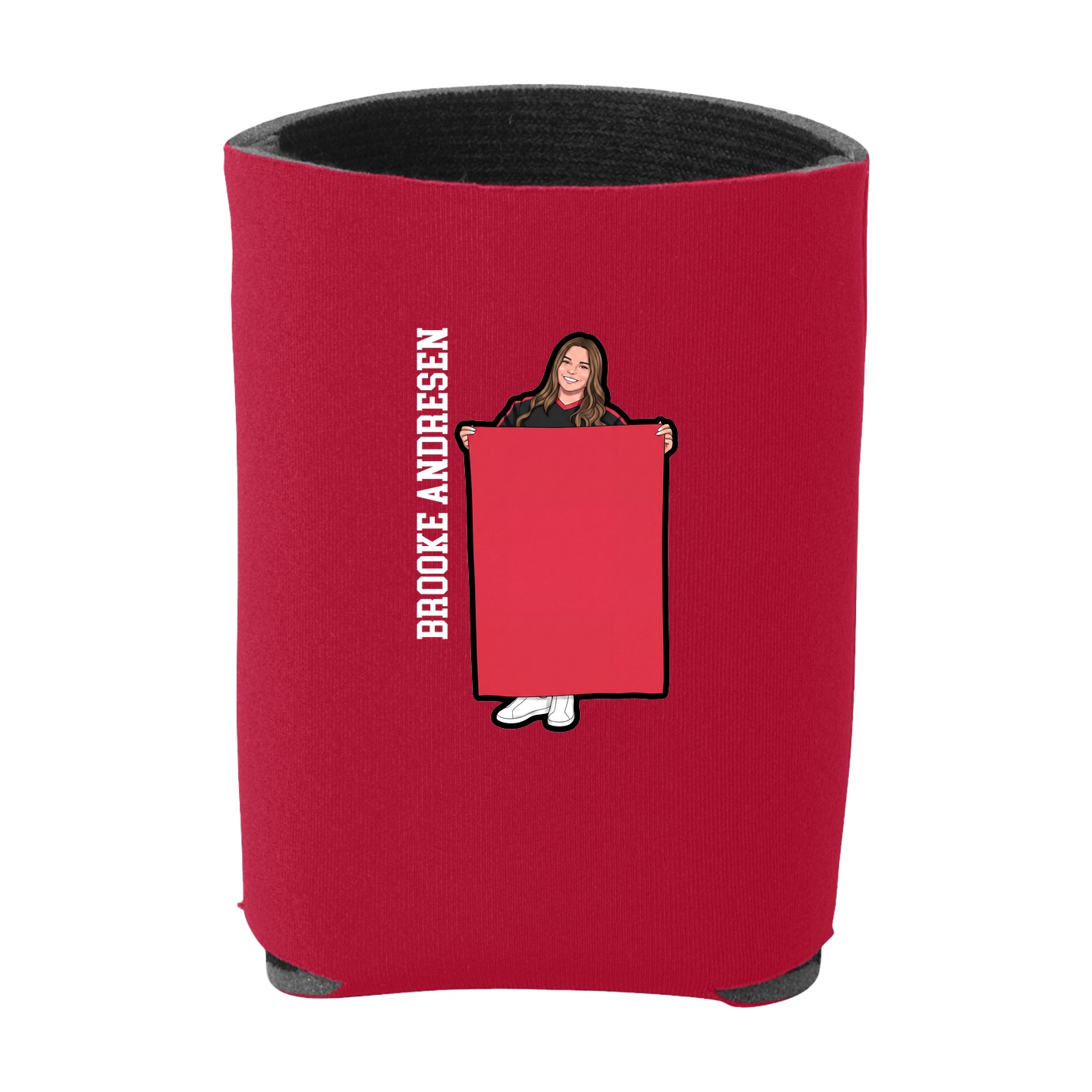 Can Holder — Name Vertical in Red