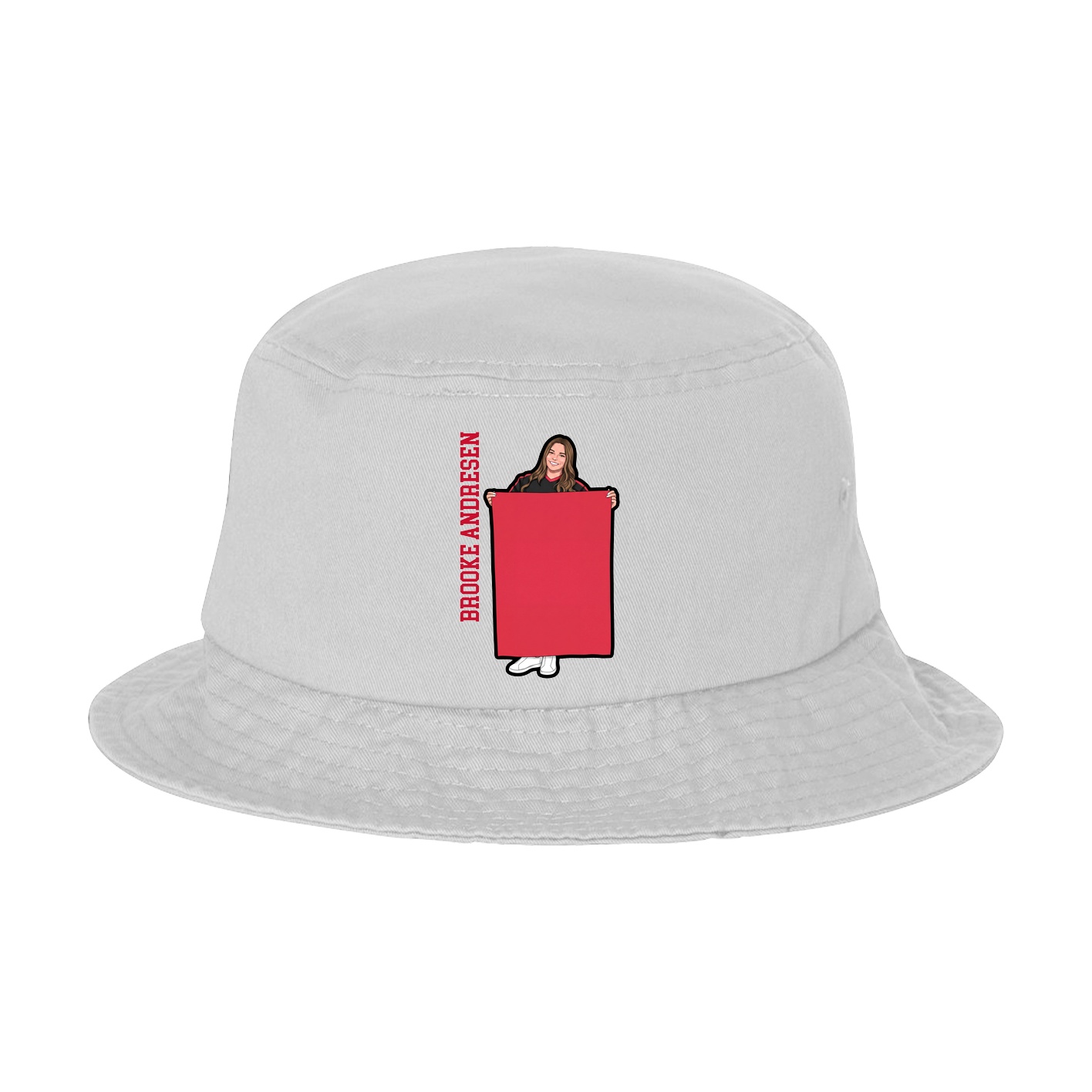 Bucket Cap — Name Vertical in White