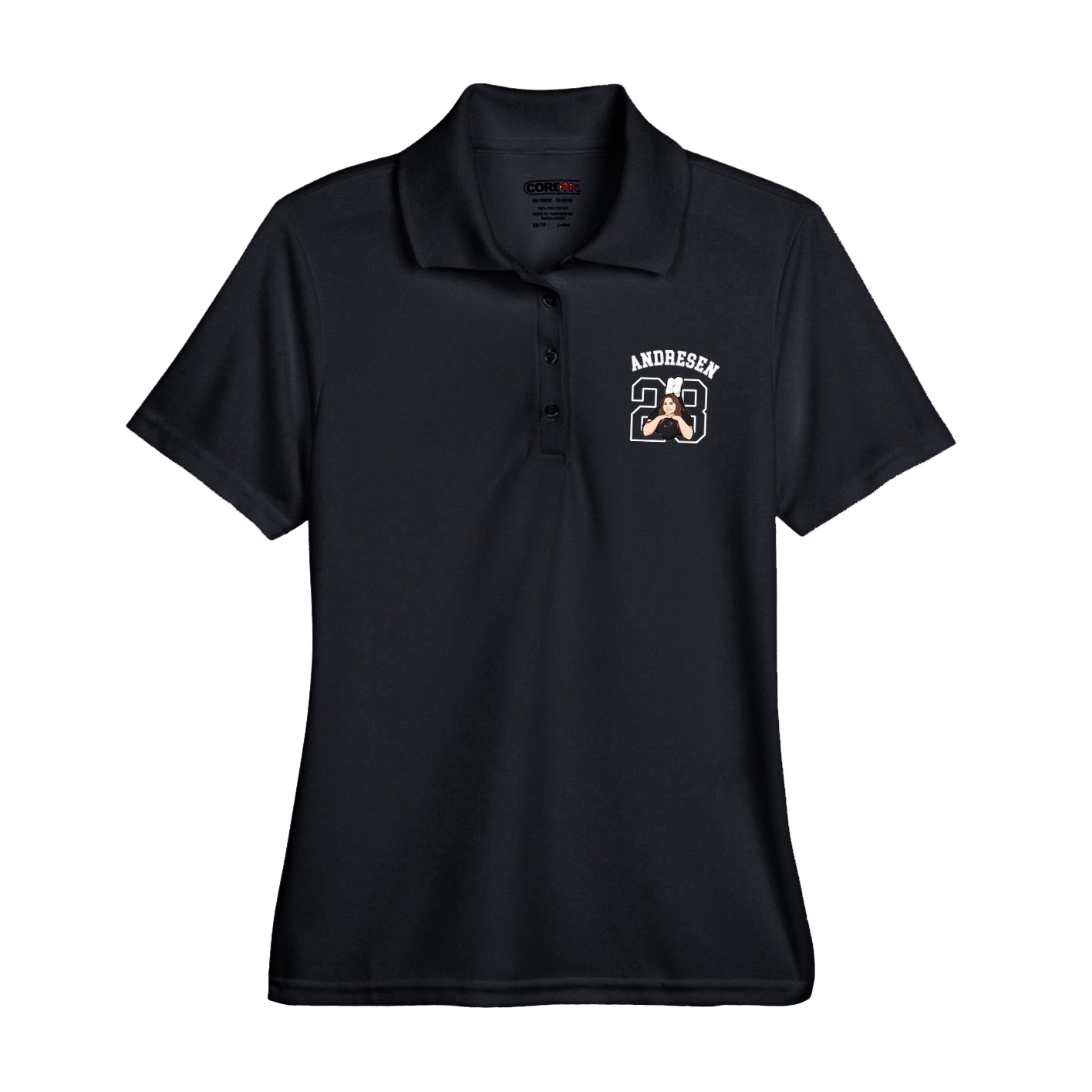Womens Performance Polo — Shirsey Arch in Black